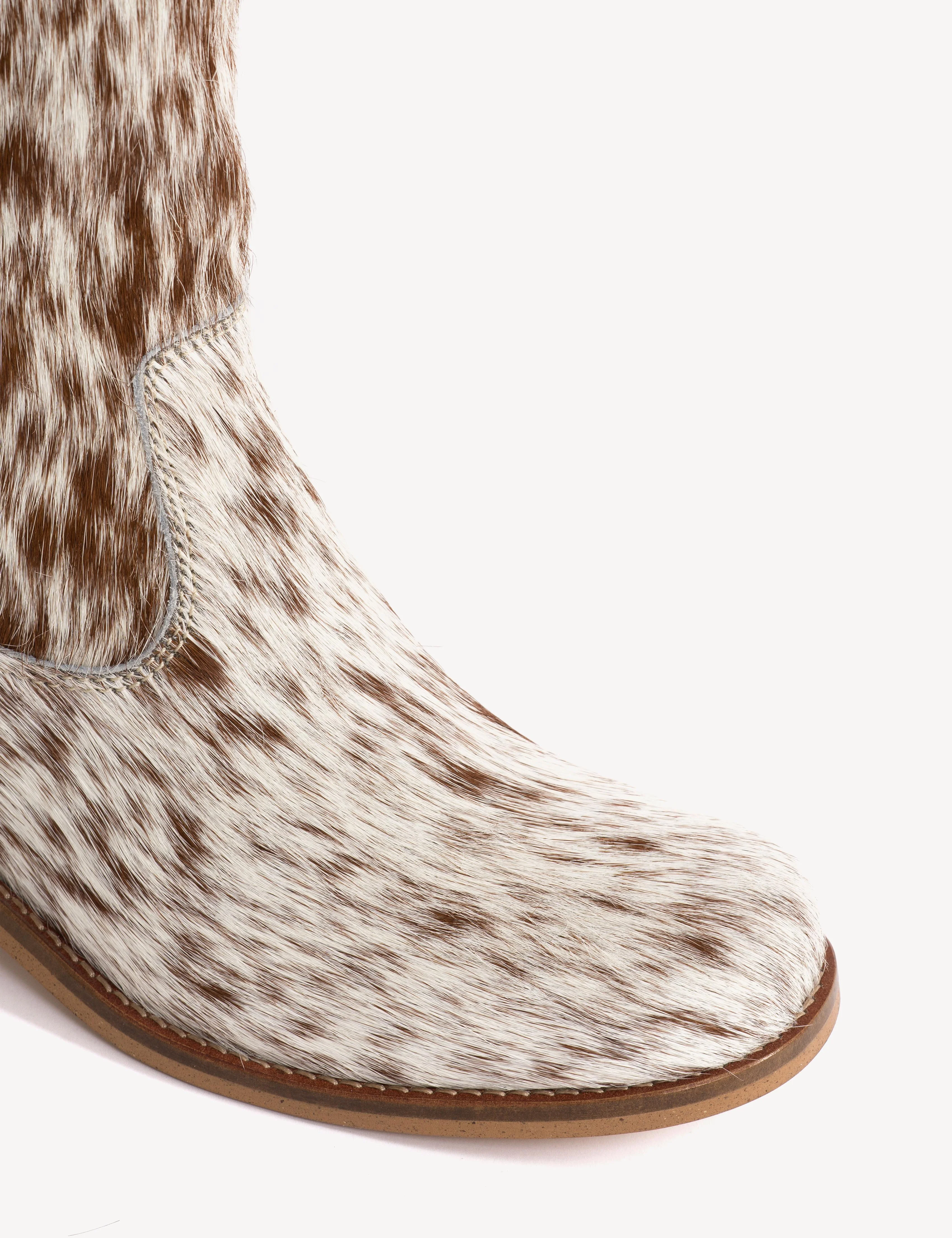 Ann Gaucho Boot In Brown Shades Cow Fur - Image 10