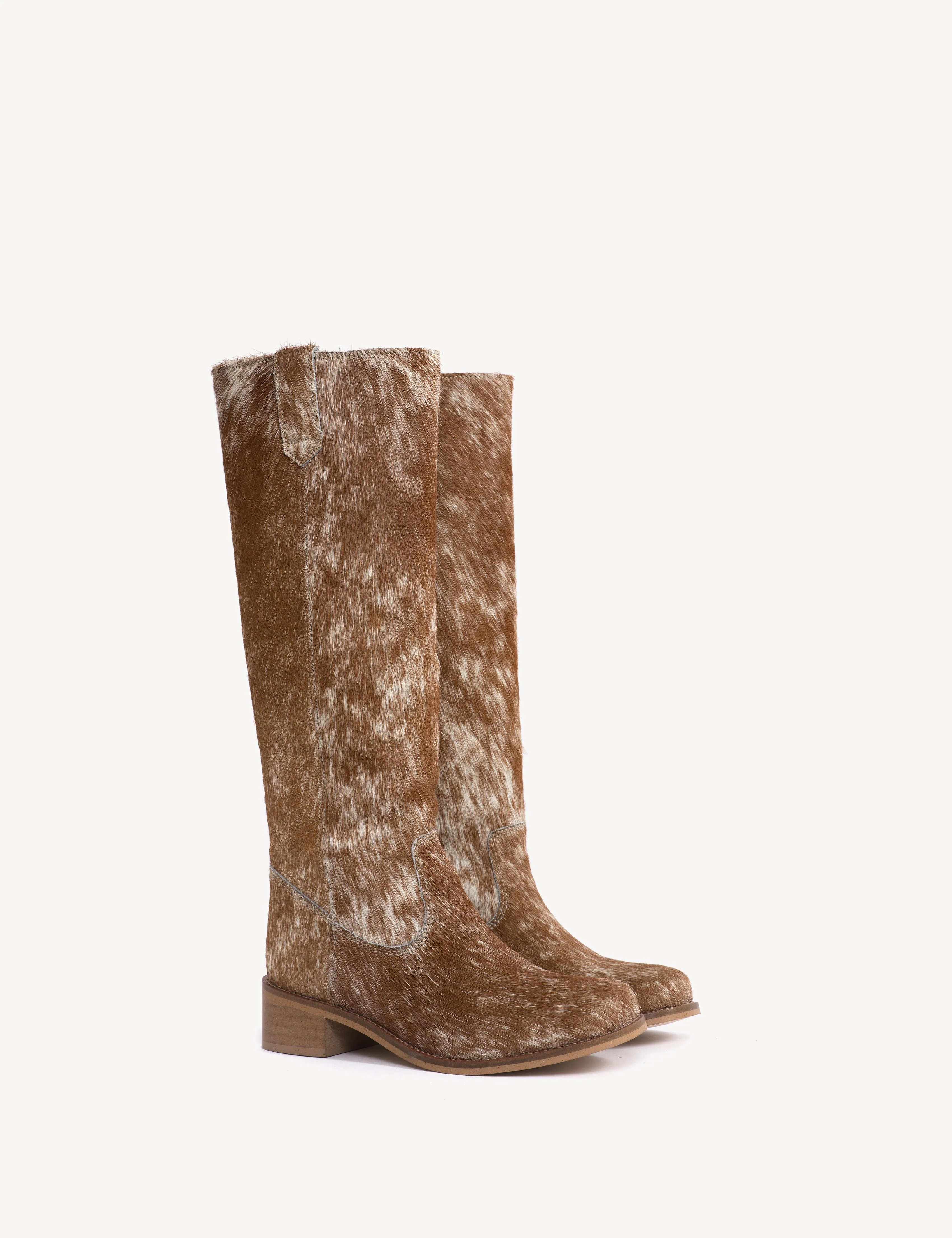 Ann Gaucho Boot In Brown Shades Cow Fur - Image 6