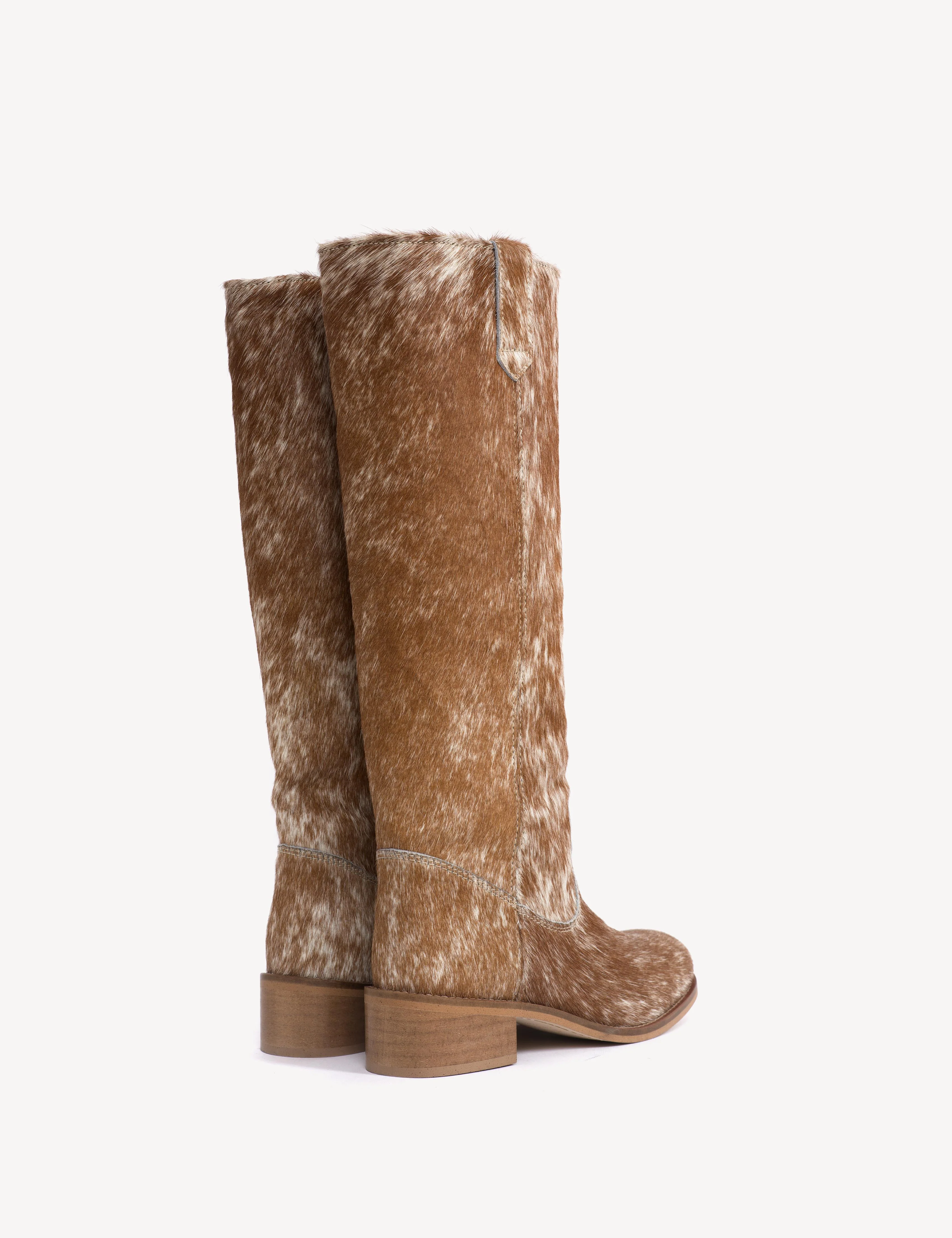 Ann Gaucho Boot In Brown Shades Cow Fur - Image 7