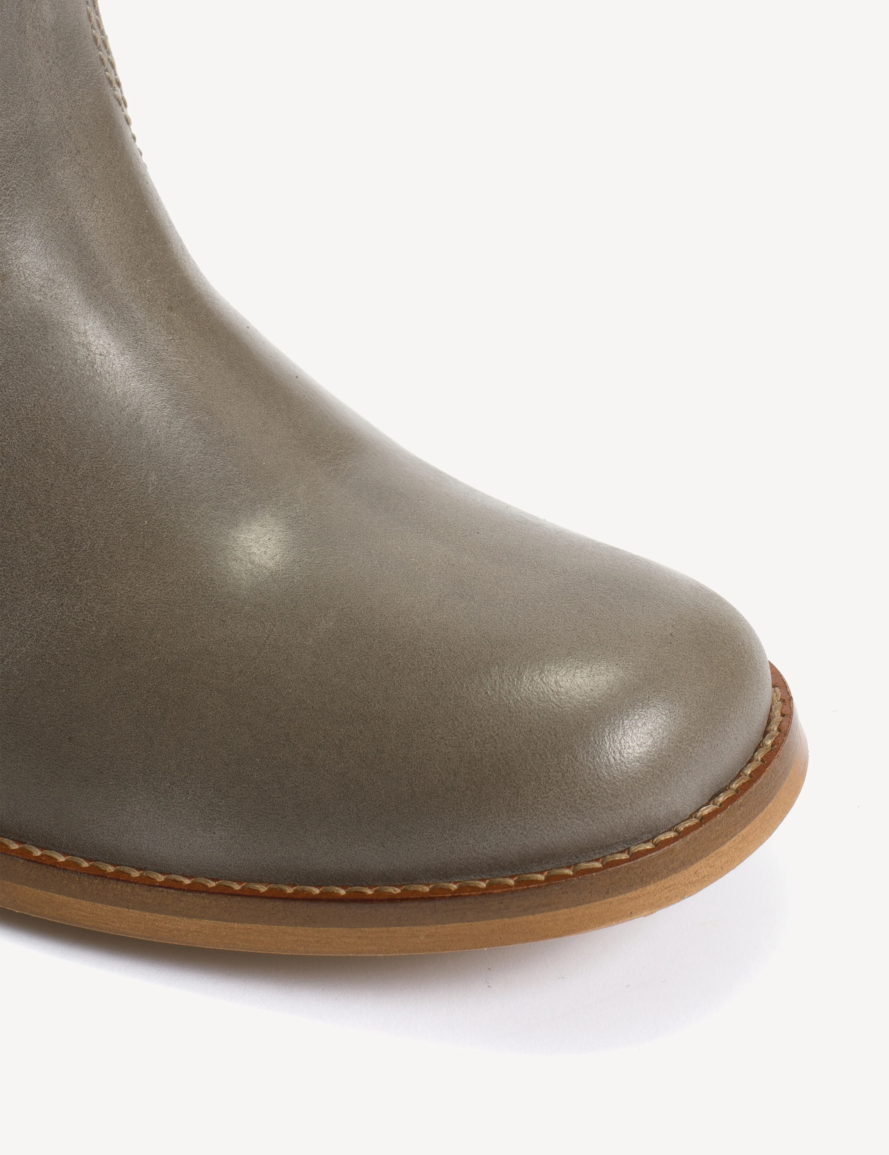 Ann Gaucho Boot In Concrete Grey Escovado Leather - Image 6