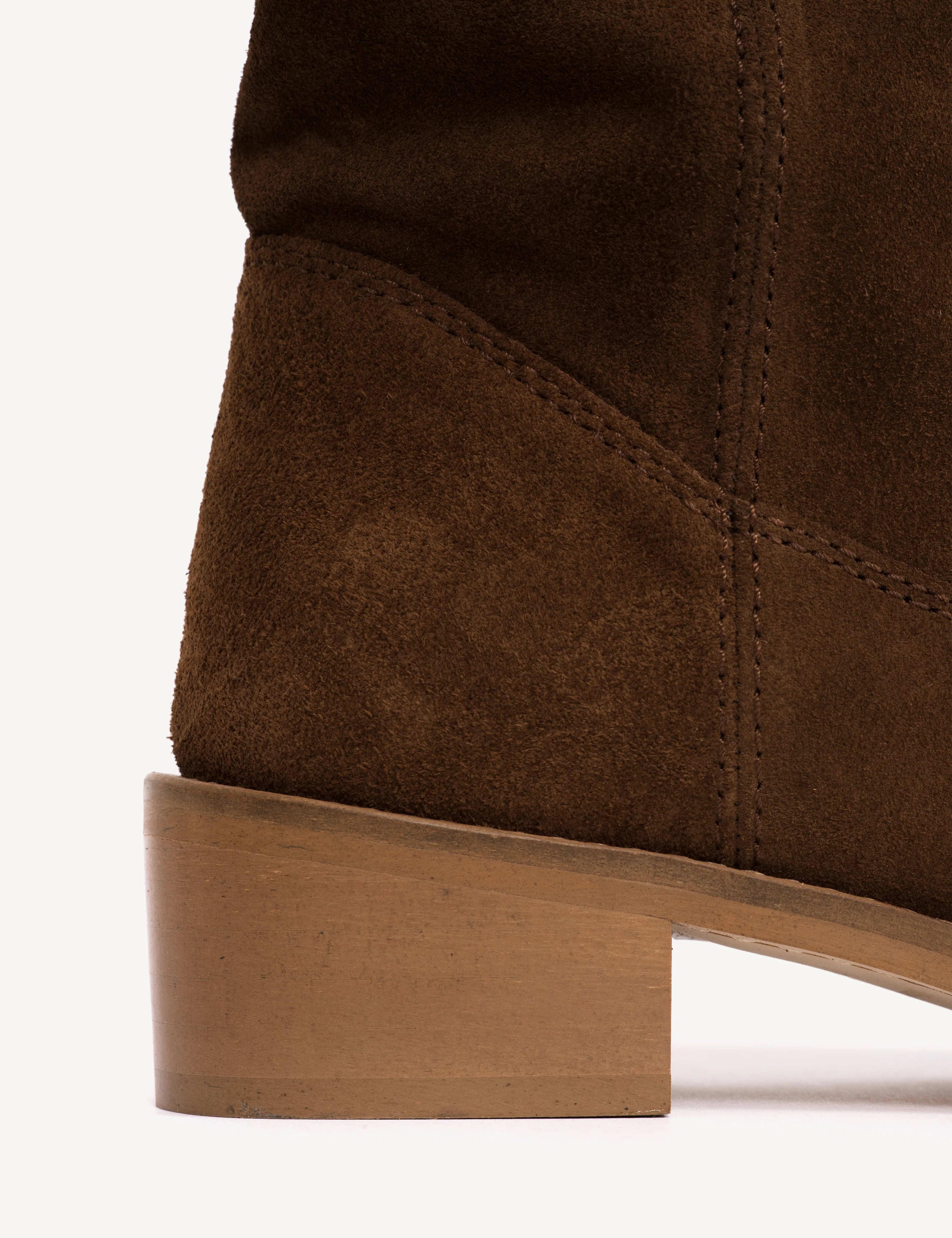 Ann Gaucho Boot In Dark Brown Calf Suede - Image 6