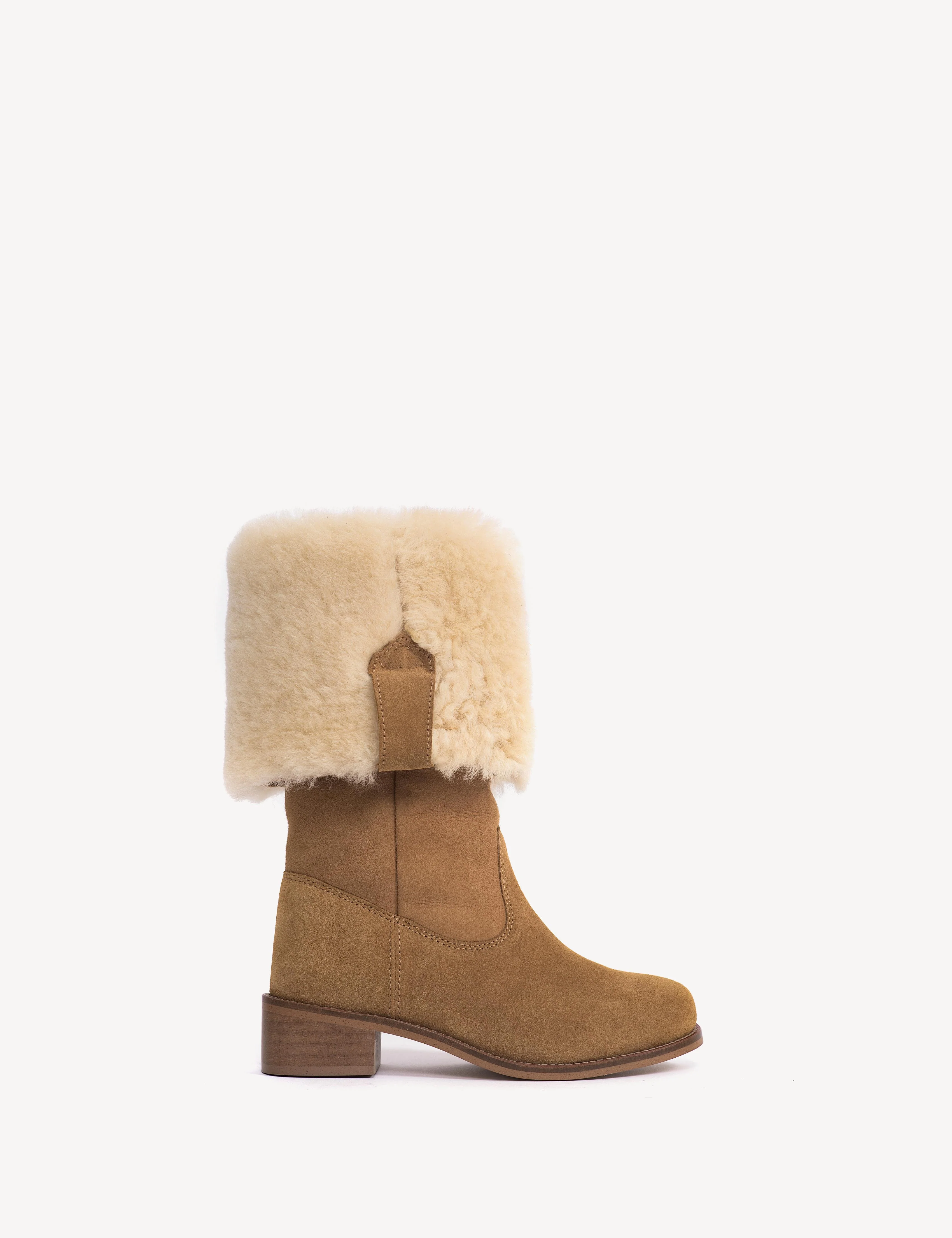 Ann Gaucho Boot In Tan Shearling Fur - Image 8