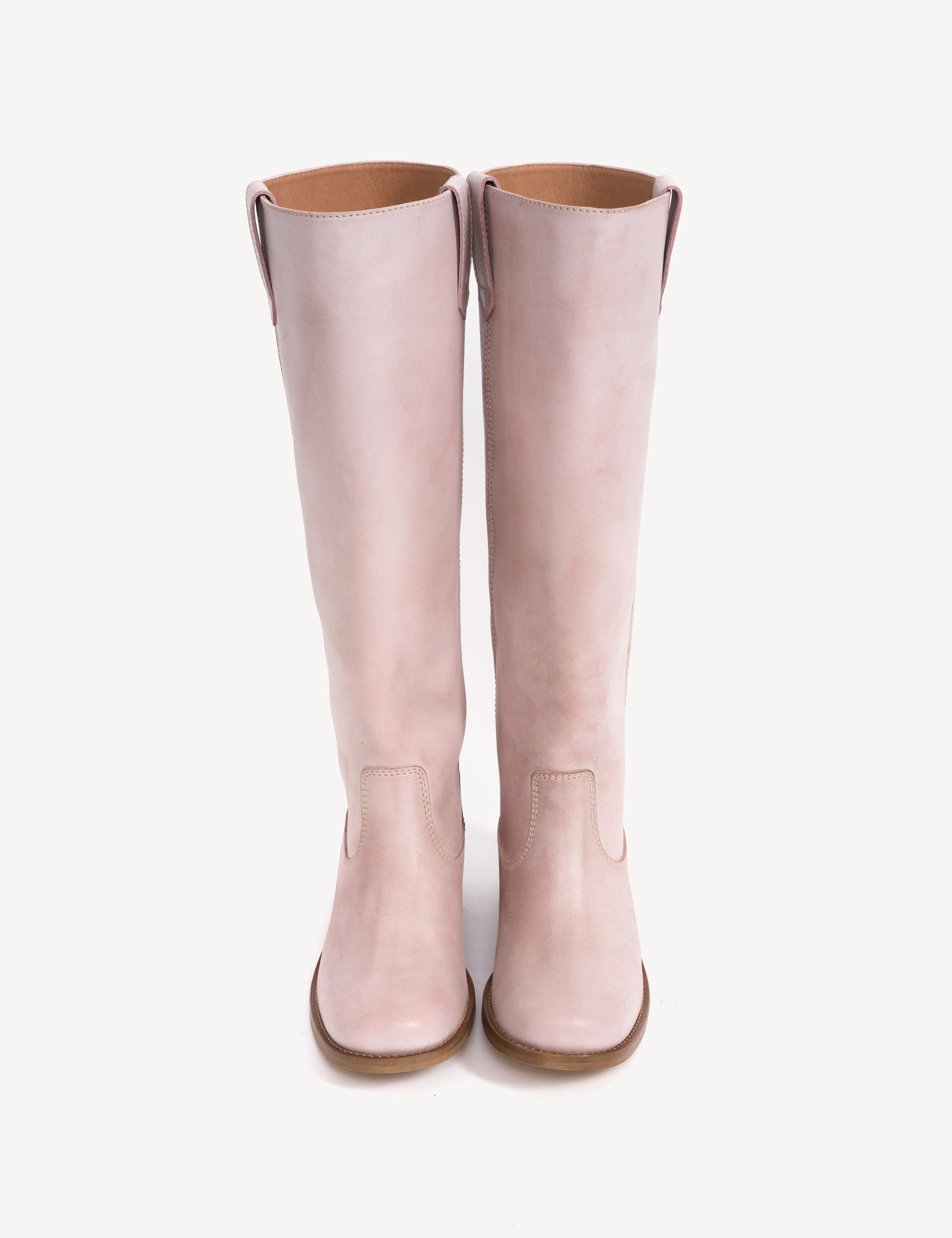 Ann Gaucho Boot In Pink Escovado Leather - Image 4
