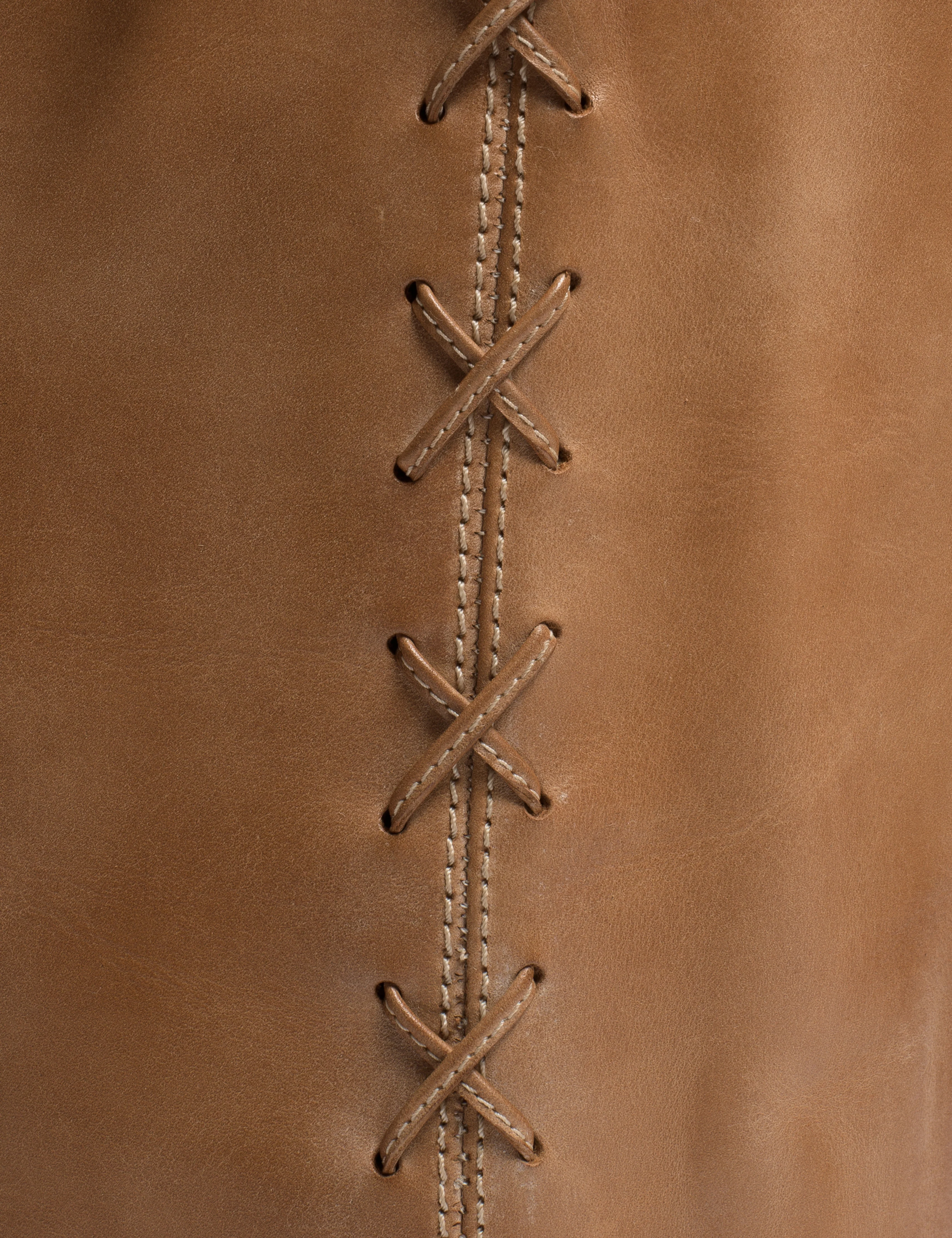 Ann Gaucho Boot With Laces In Dark Tan Escovado Leather - Image 6