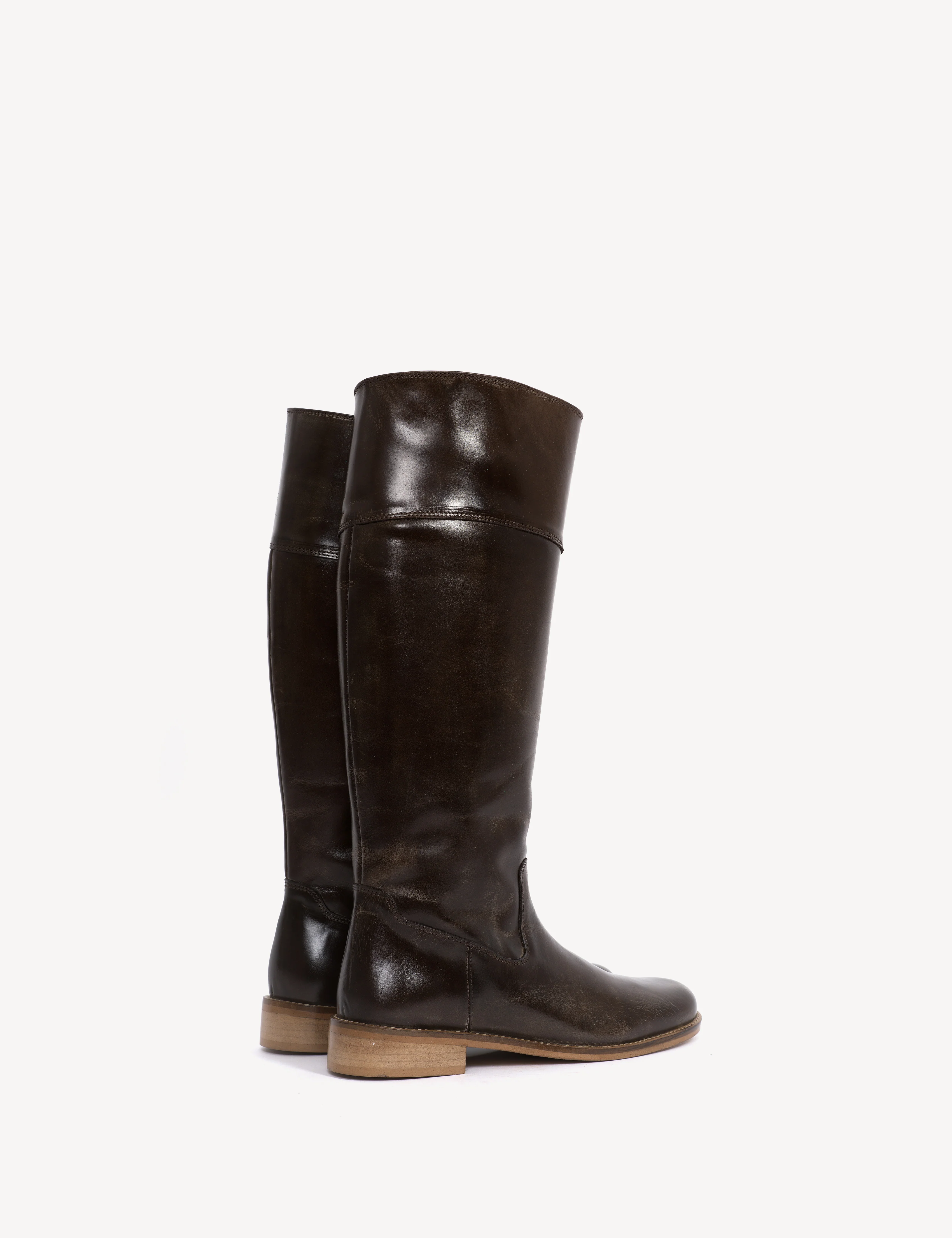 Cavalry Boot In Dark Brown Escovado Leather - Image 3