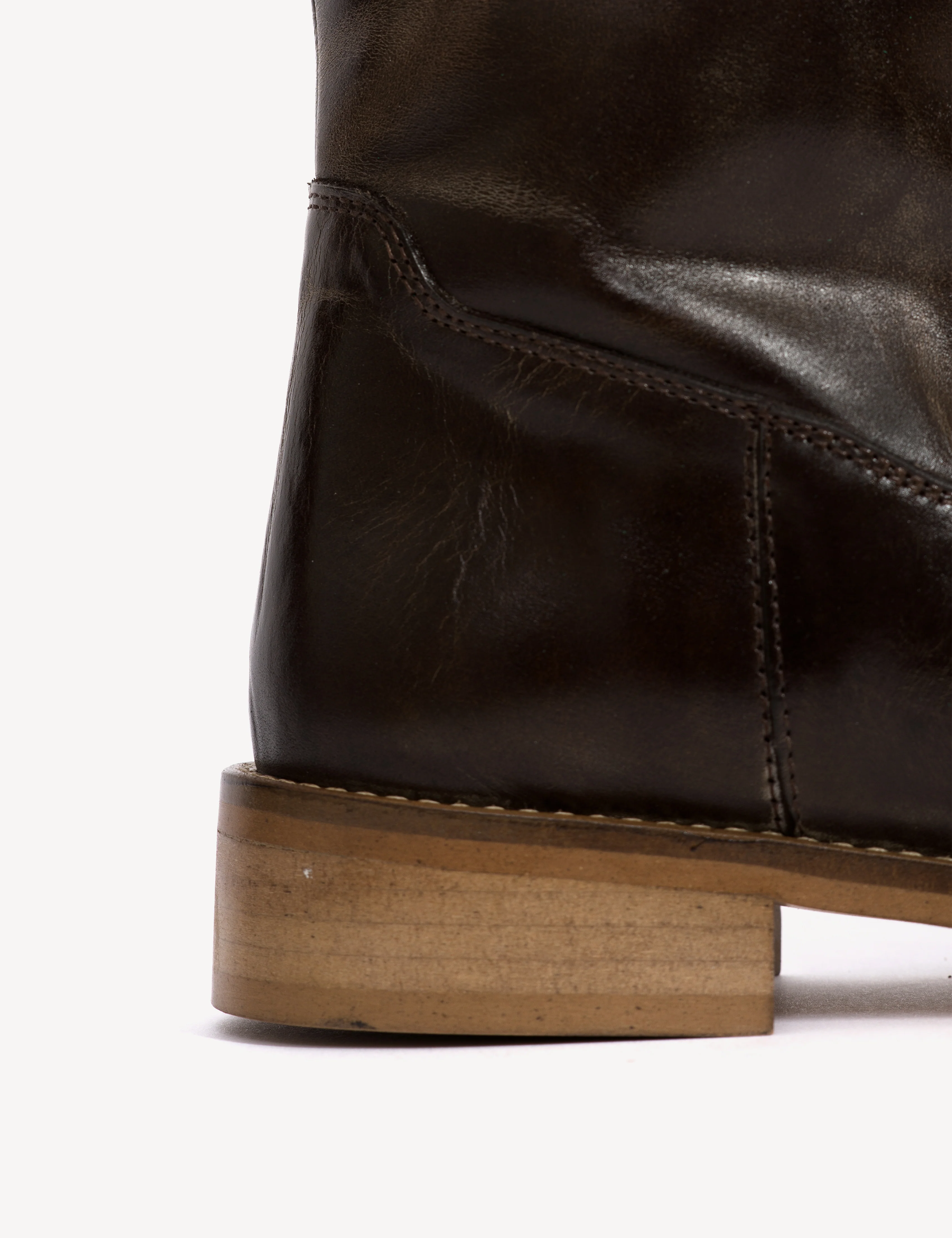Cavalry Boot In Dark Brown Escovado Leather - Image 6