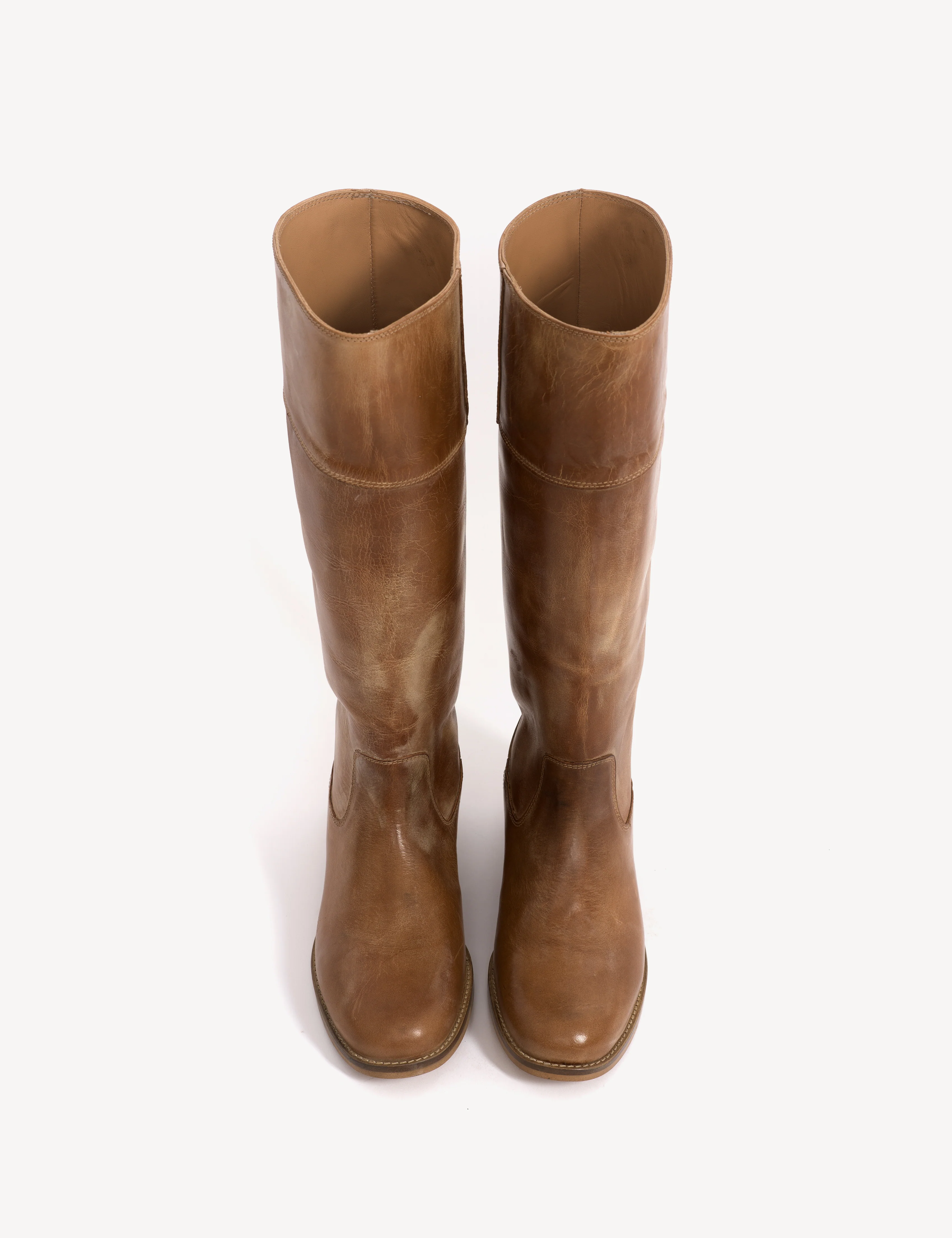 Cavalry Boot In Dark Tan Escovado Leather - Image 4