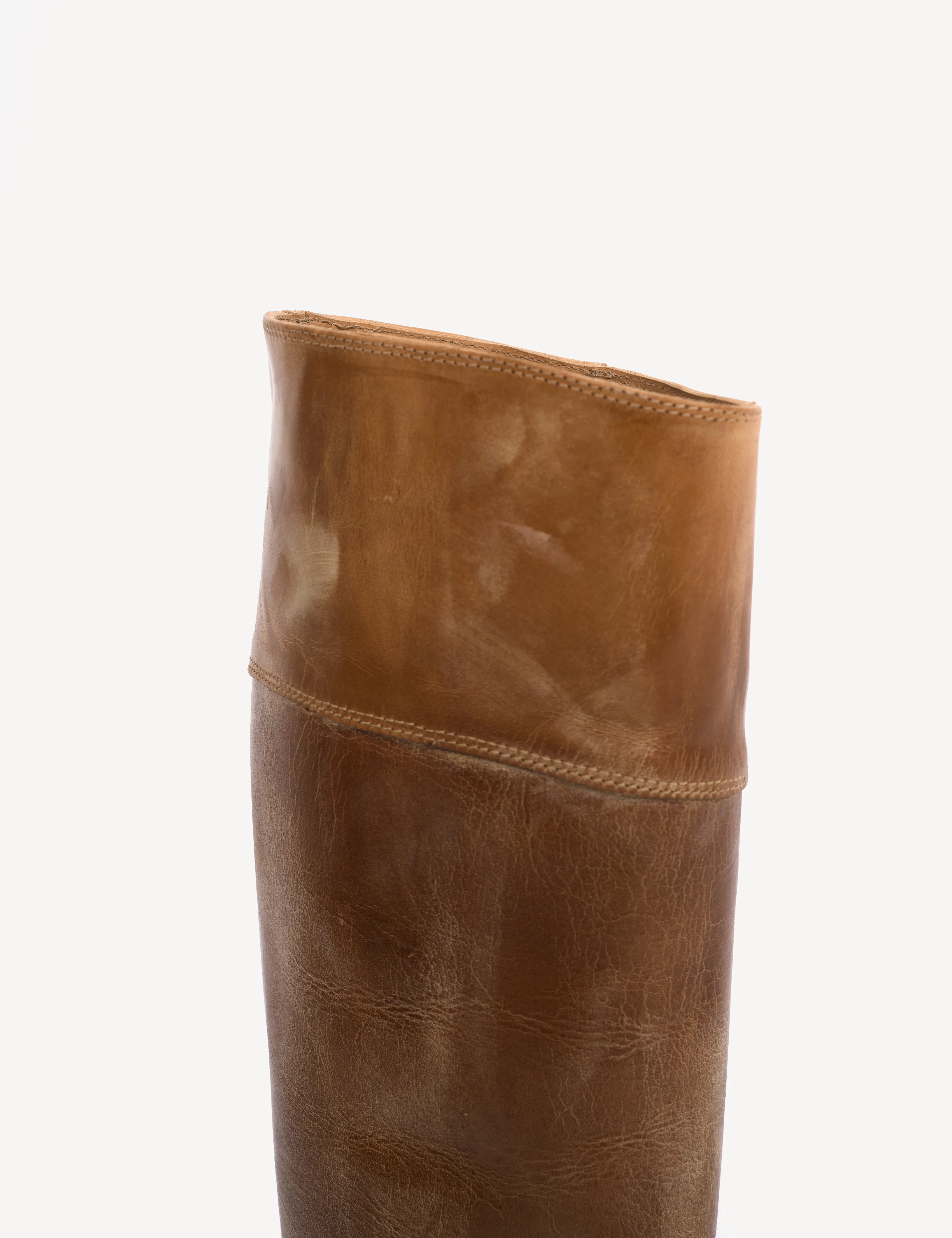 Cavalry Boot In Dark Tan Escovado Leather - Image 7