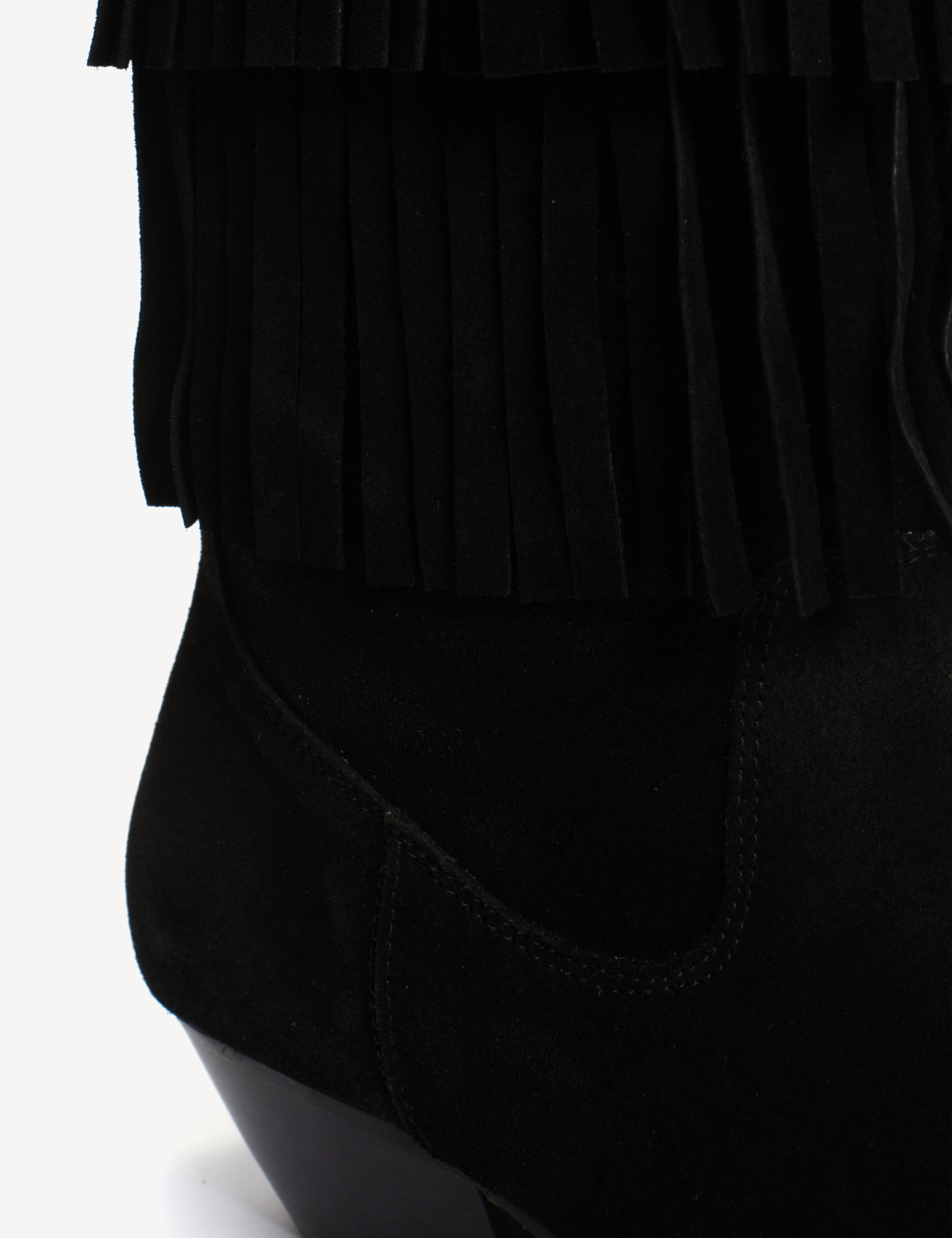 Celina Fringes Boot In Black Calf Suede - Image 7