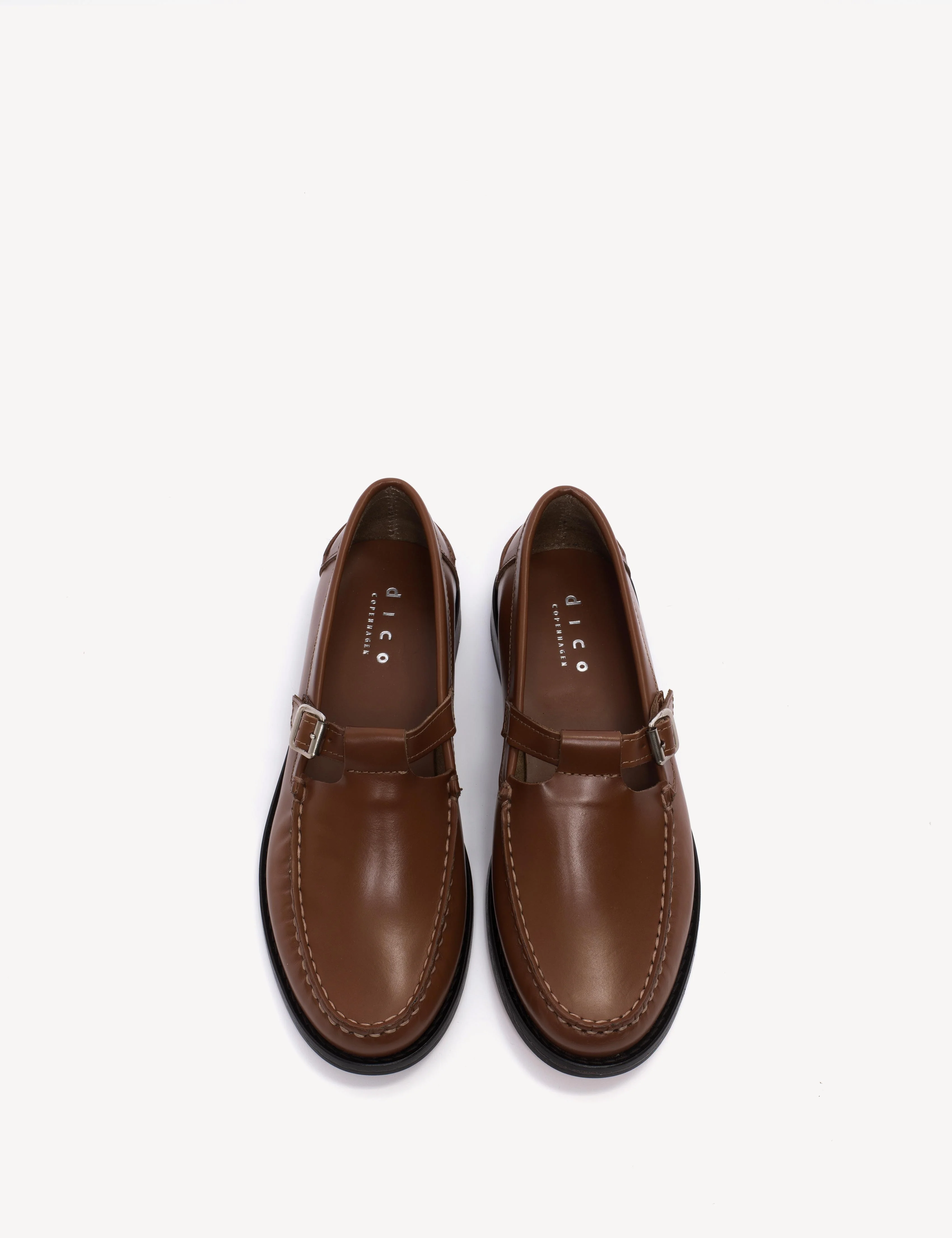 Moccasin T-Bar Loafer In Hazelnut Polido Leather - Image 5