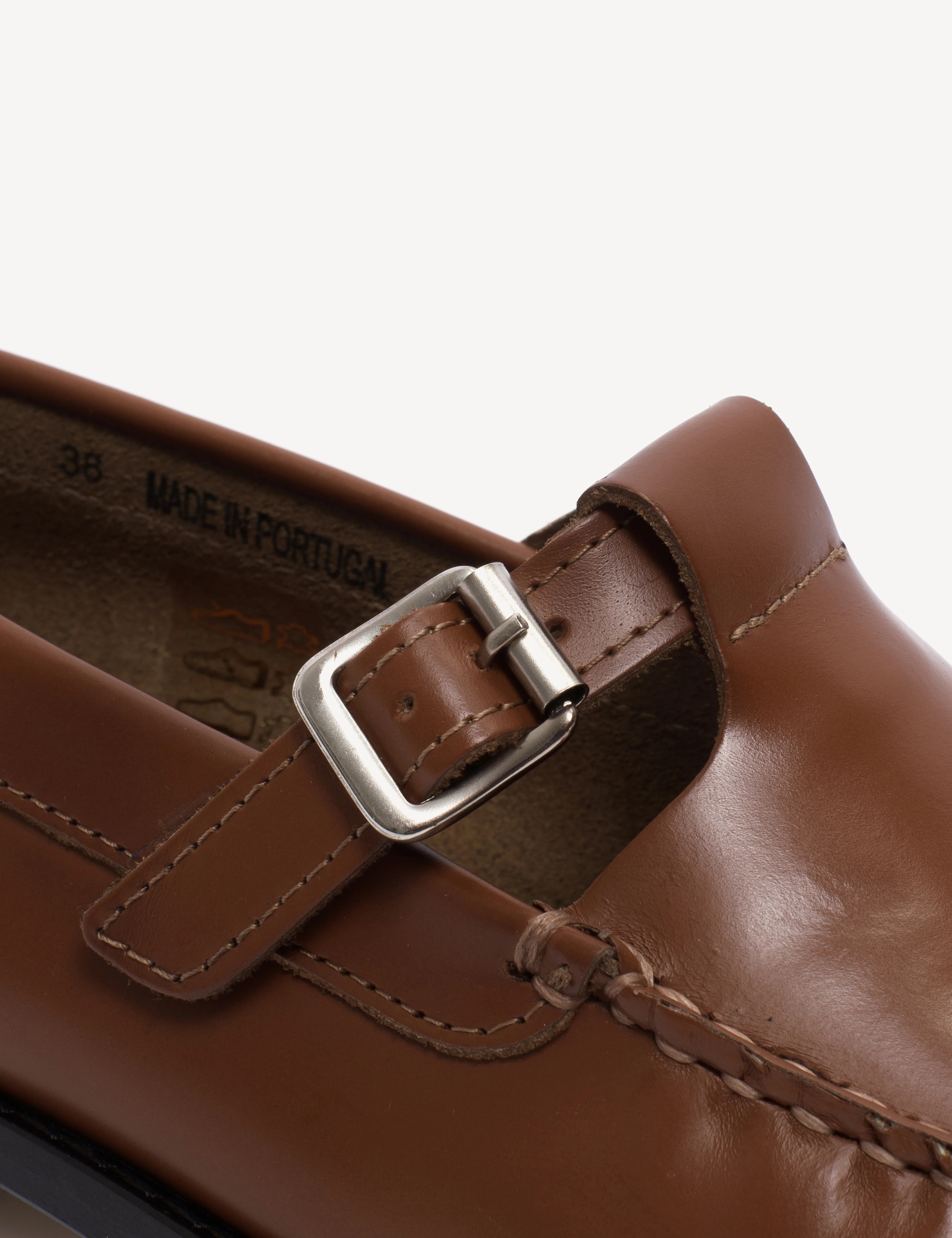 Moccasin T-Bar Loafer In Hazelnut Polido Leather - Image 7