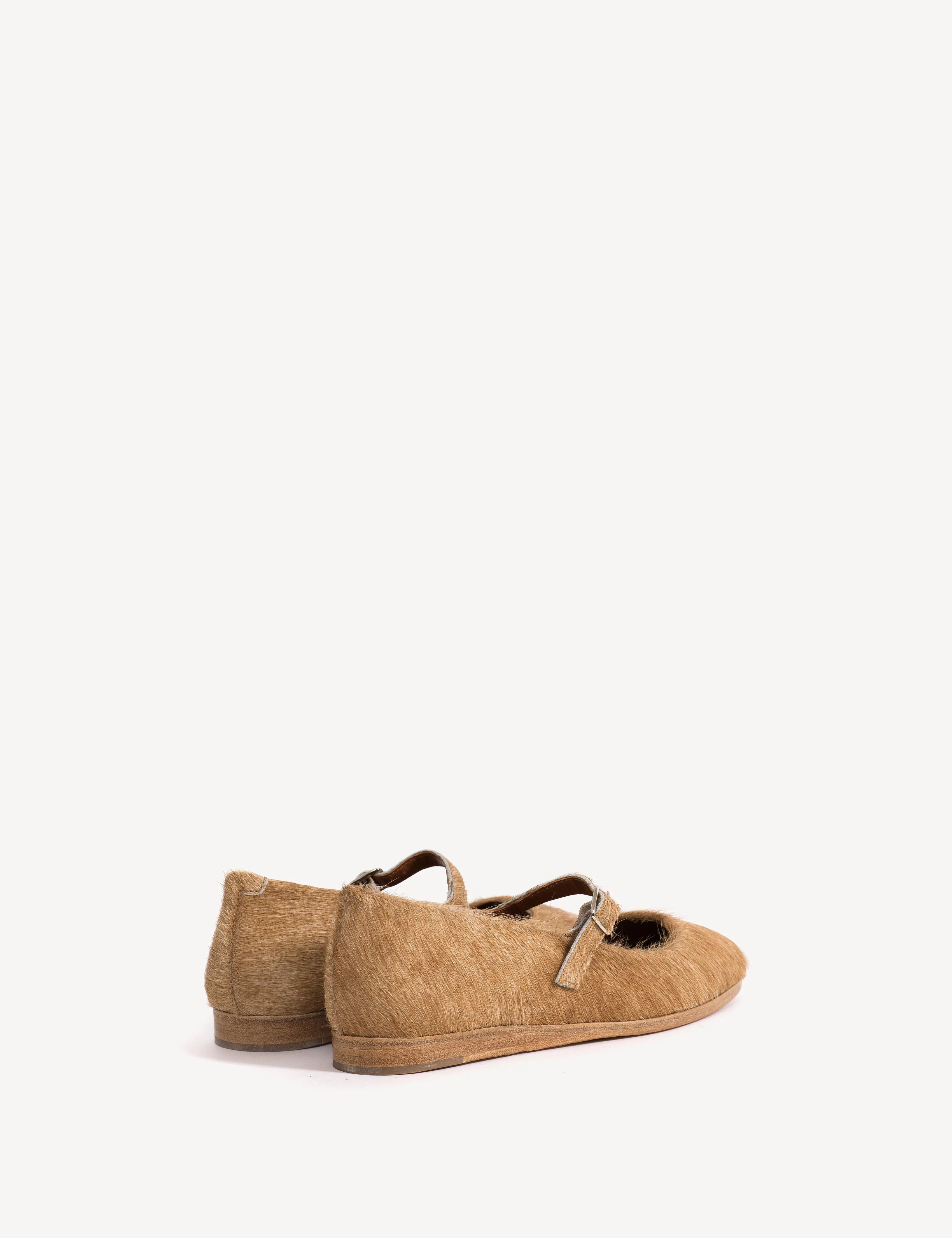 Ines Flats In Beige Shades Cow Fur - Image 4