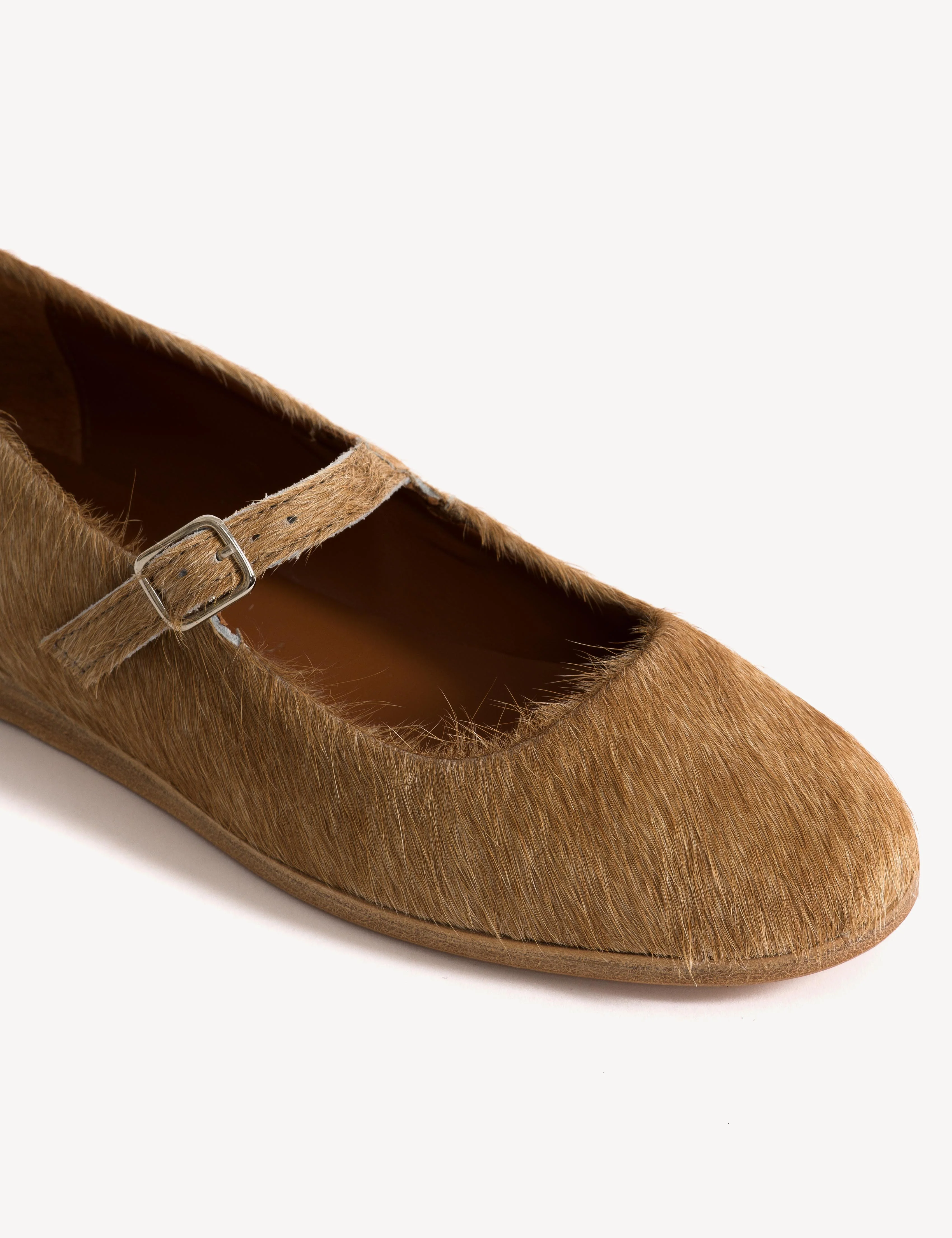 Ines Flats In Beige Shades Cow Fur - Image 6