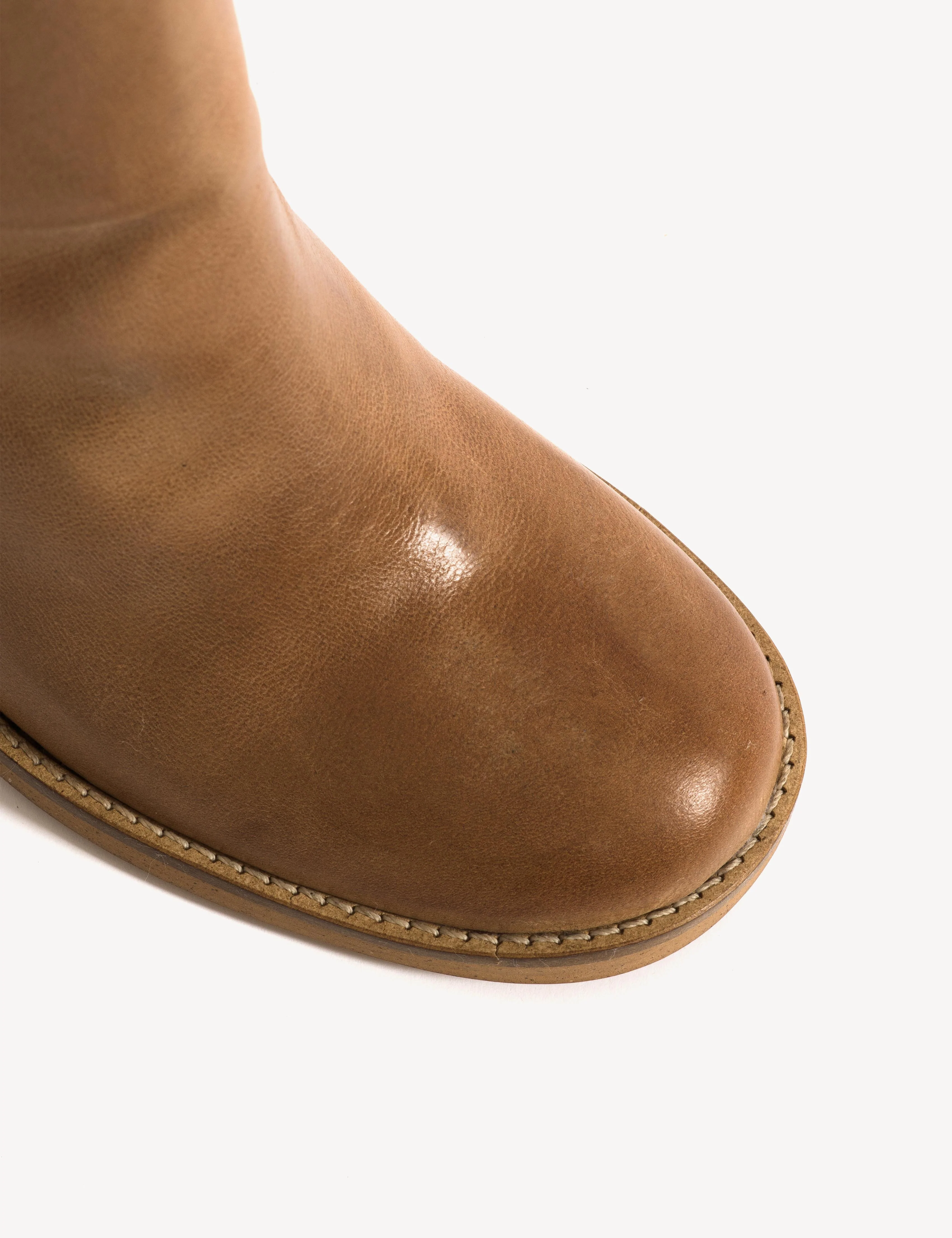 Jules Boot In Dark Tan Escovado Leather - Image 5