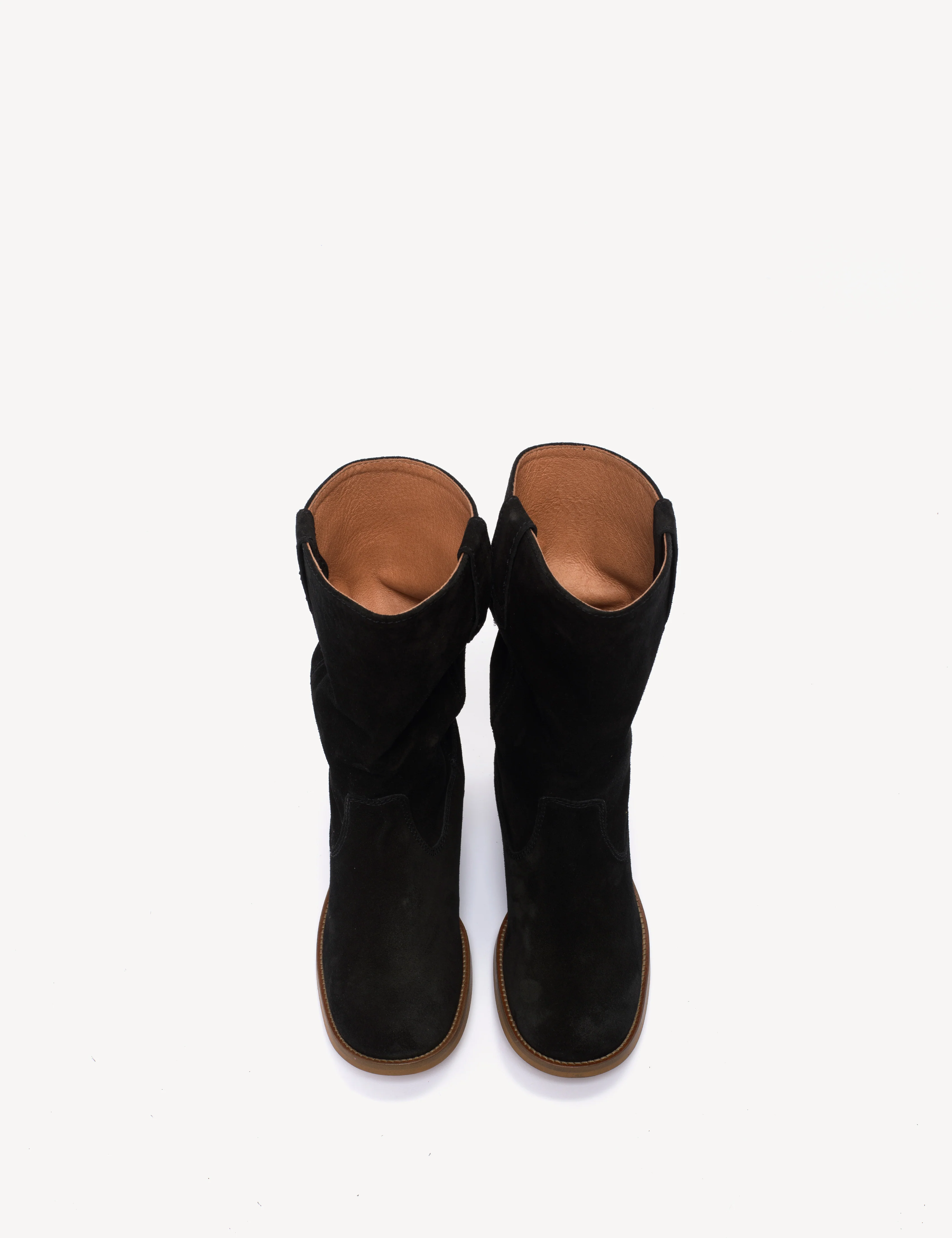 Julia Gaucho Boot In Black Calf Suede - Image 5