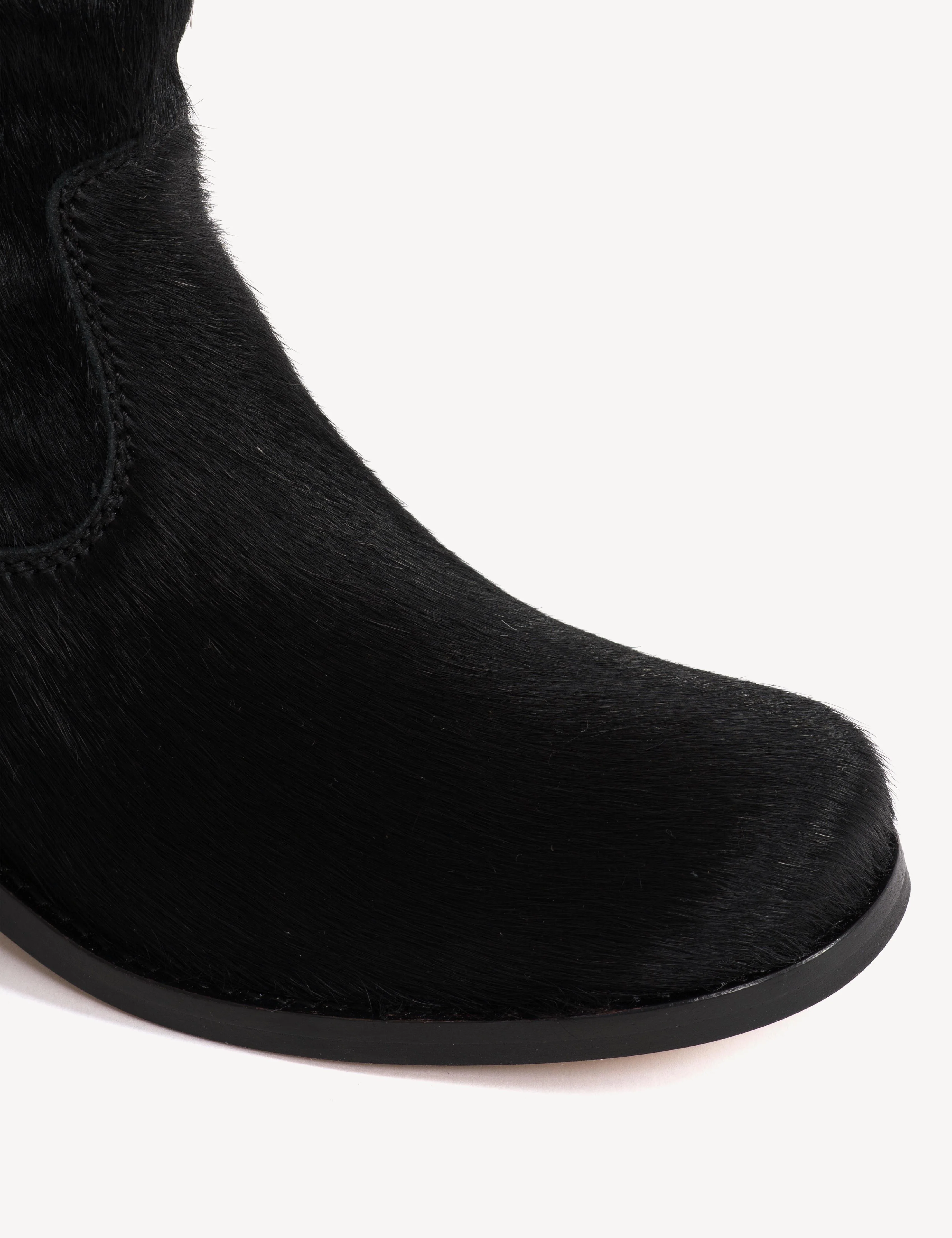 Julia Gaucho Boot In Black Cow Fur - Image 6