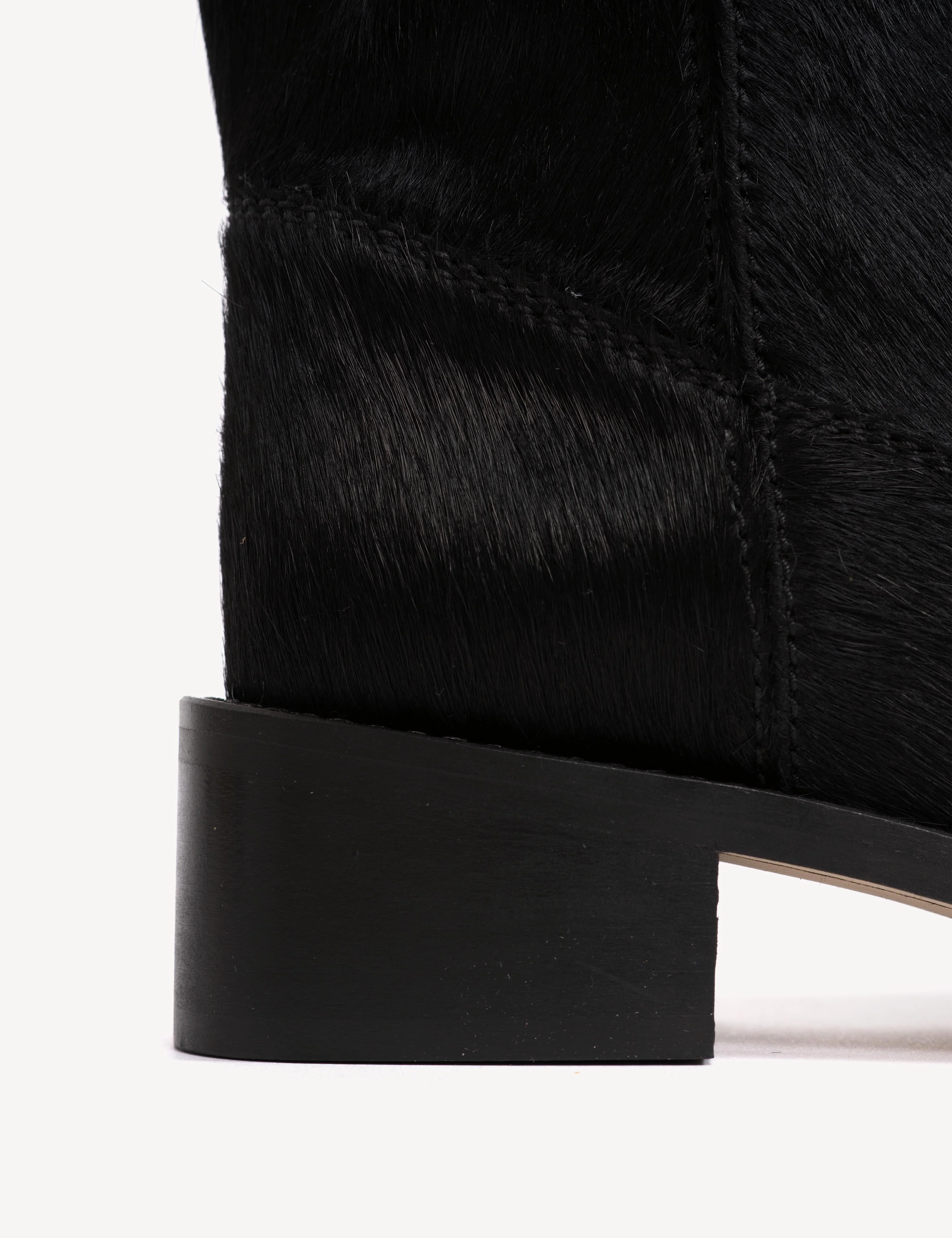Julia Gaucho Boot In Black Cow Fur - Image 7