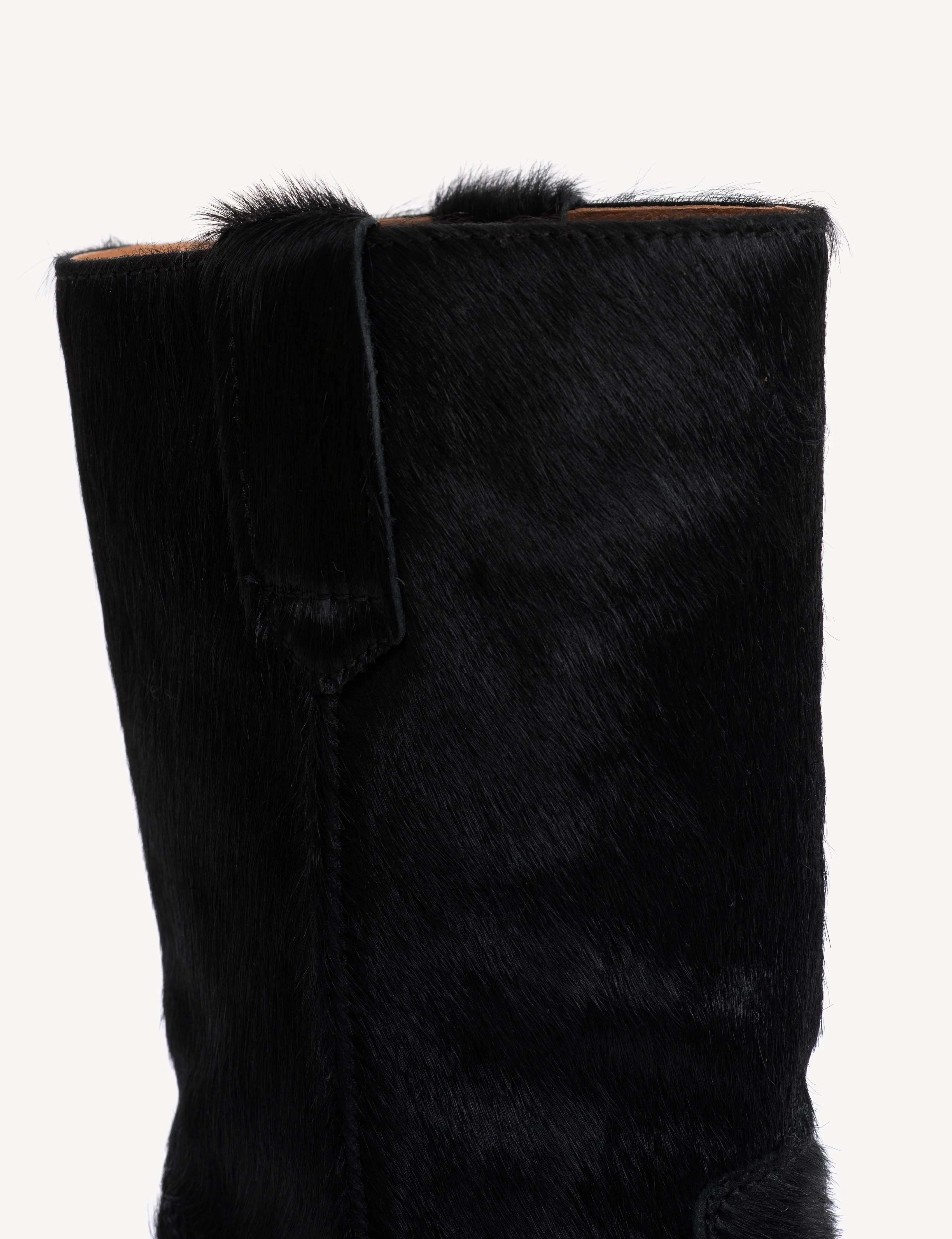Julia Gaucho Boot In Black Cow Fur - Image 8