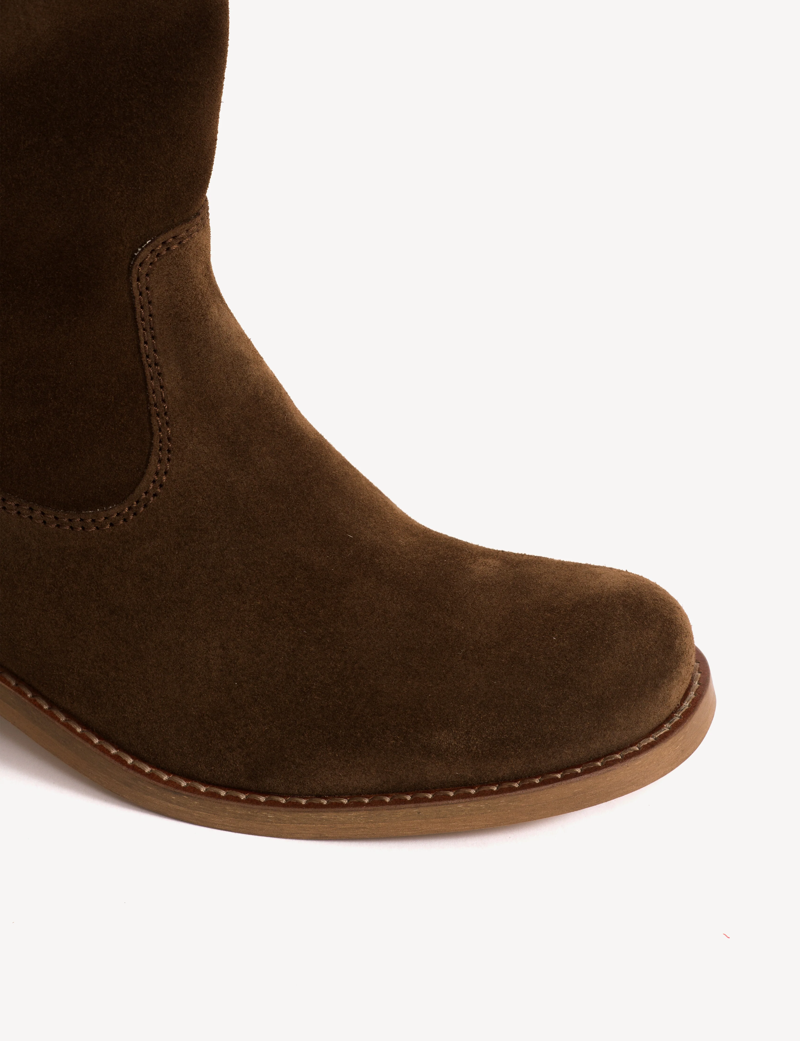 Julia Gaucho Boot In Dark Brown Calf Suede - Image 5