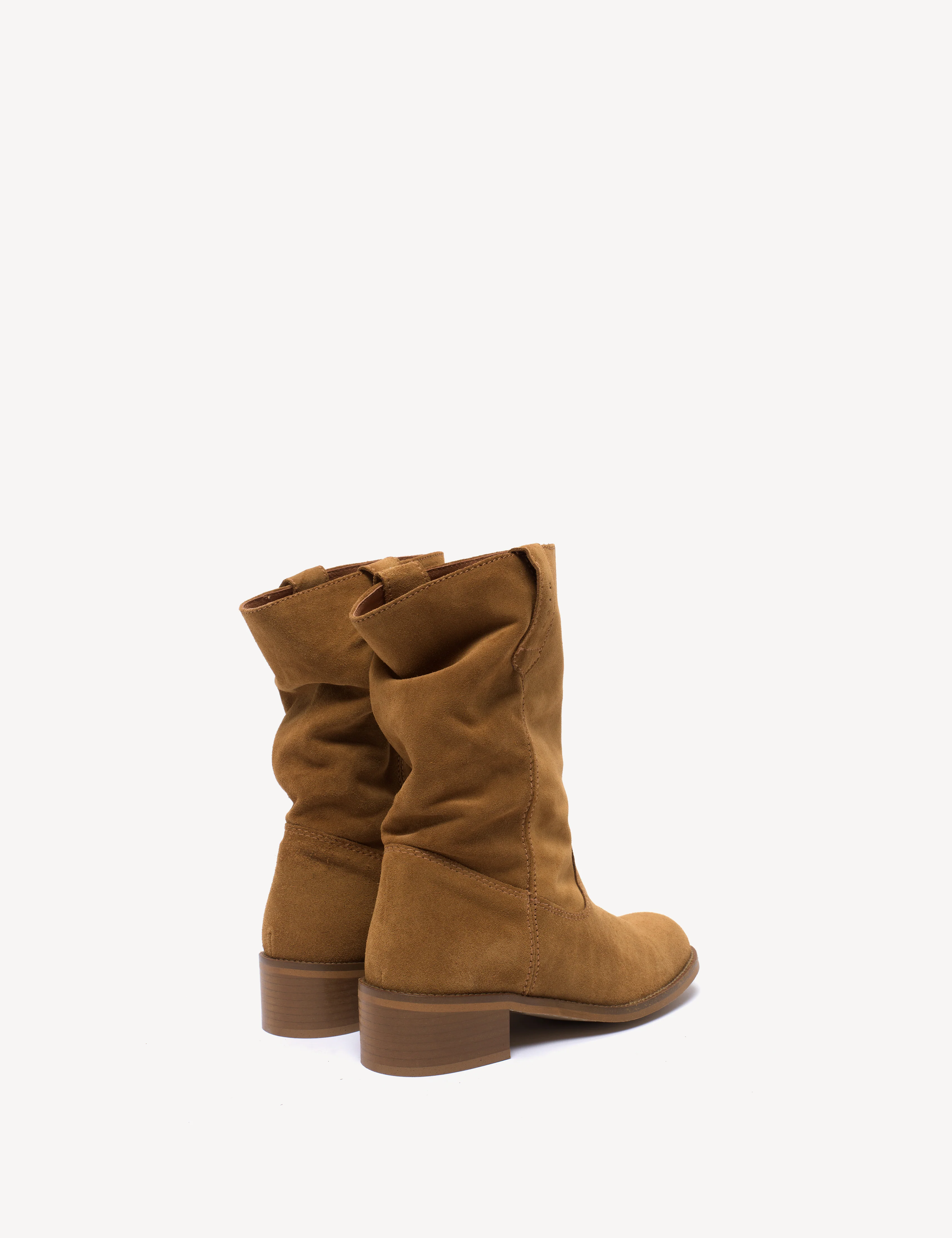 Julia Gaucho Boot In Dark Tan Calf Suede - Image 4