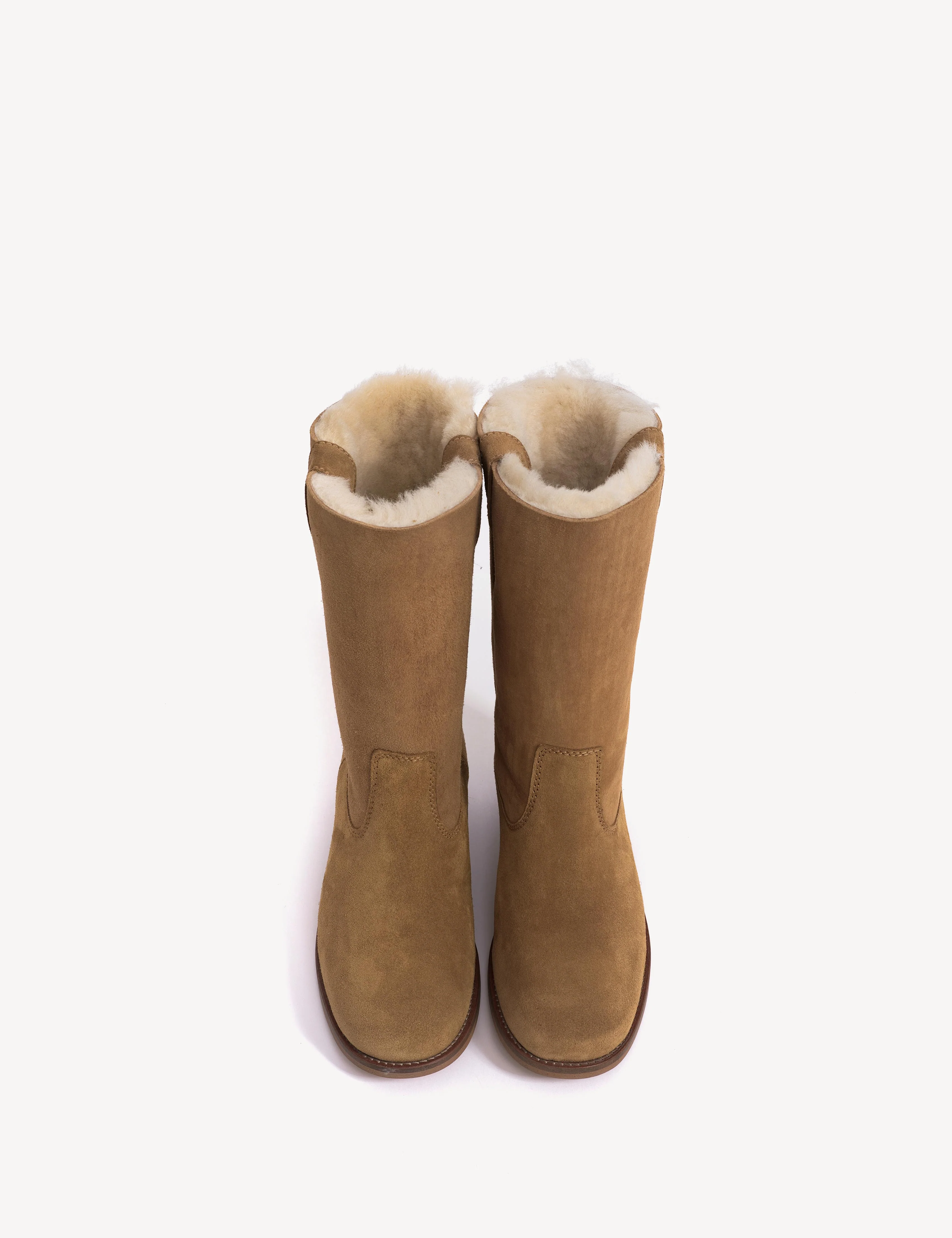 Julia Gaucho Boot In Tan Shearling Fur - Image 6