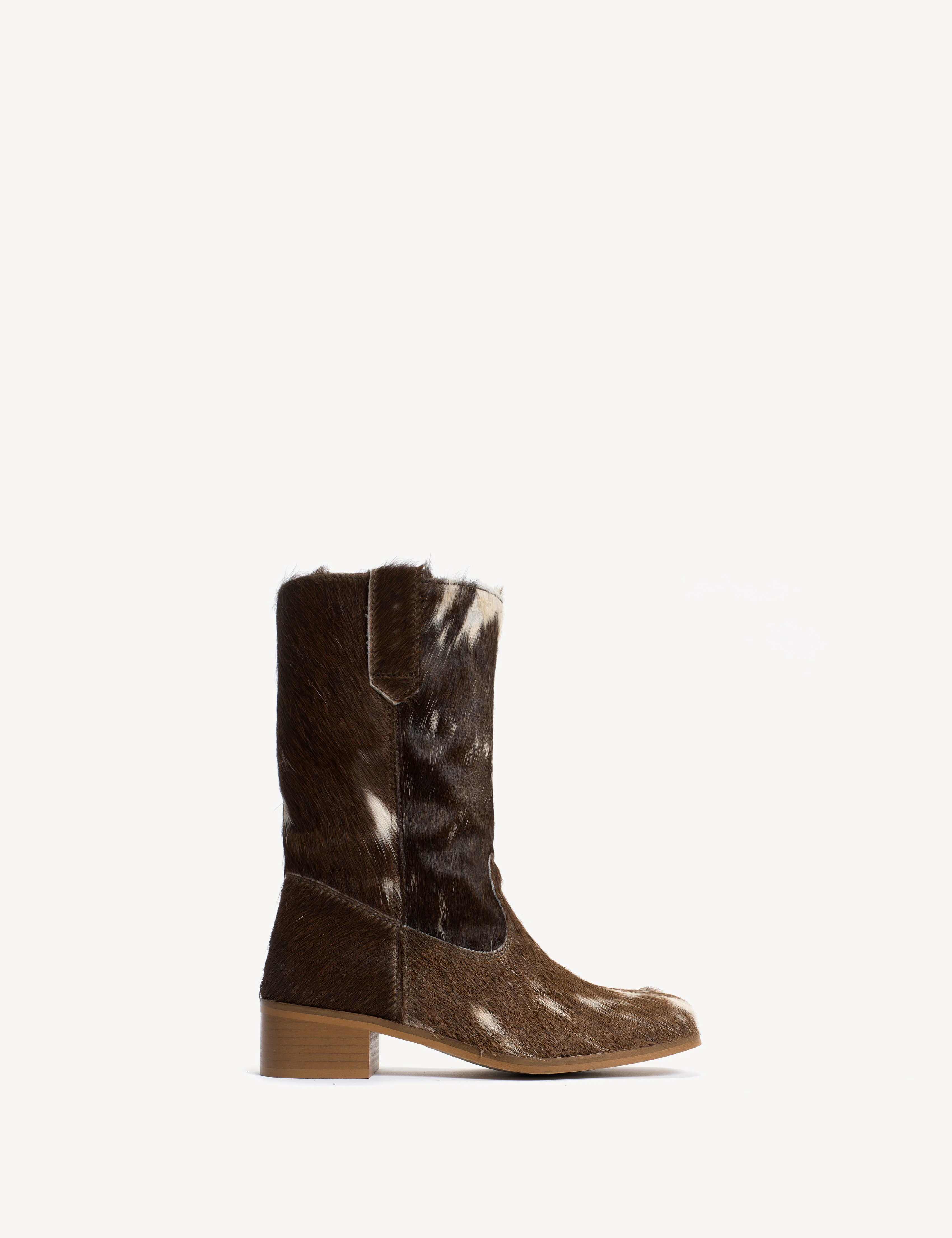 Julia Gaucho Boot In Brown Shades Cow Fur - Image 9