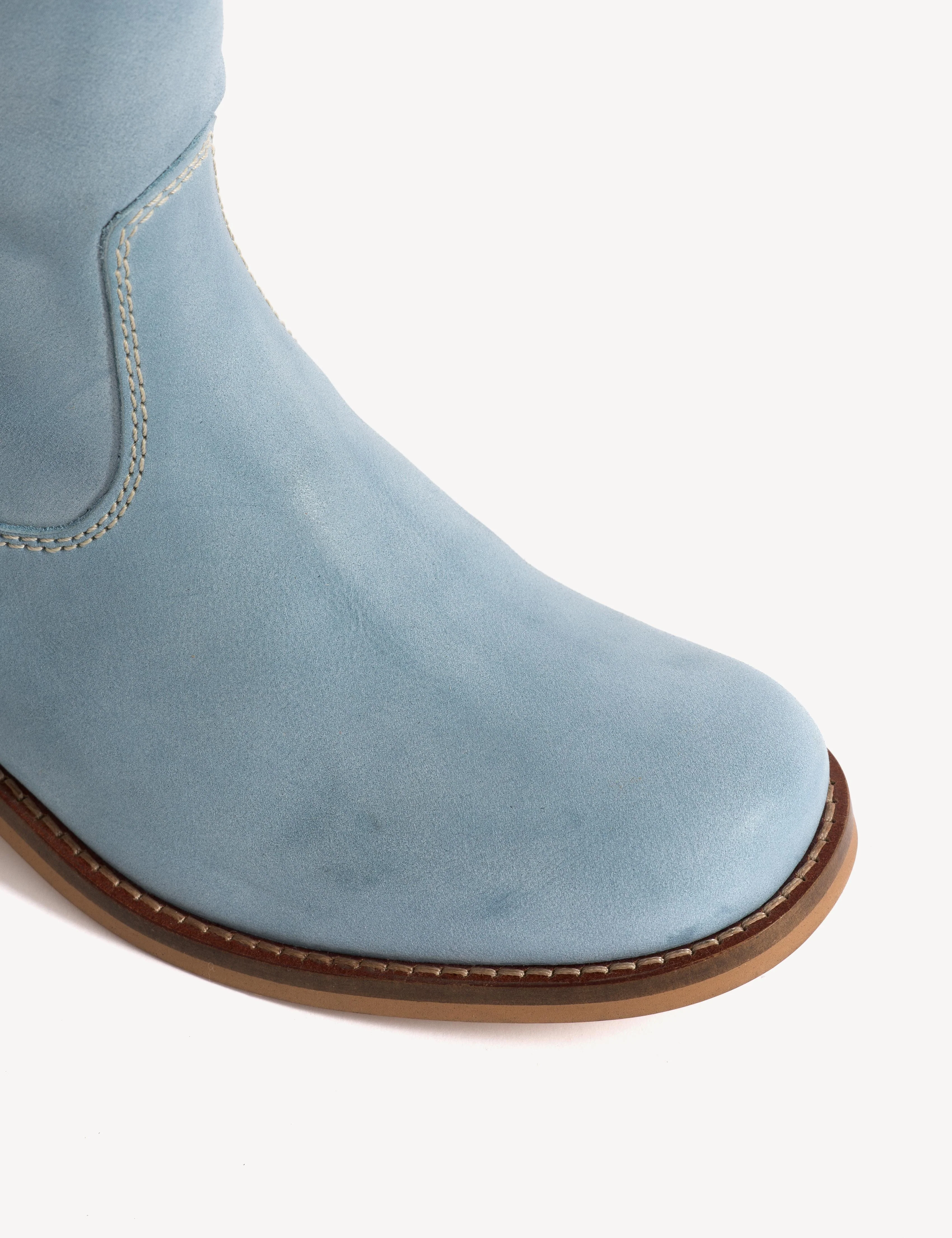 Julia Gaucho Boot In Sky Blue Escovado Leather - Image 5