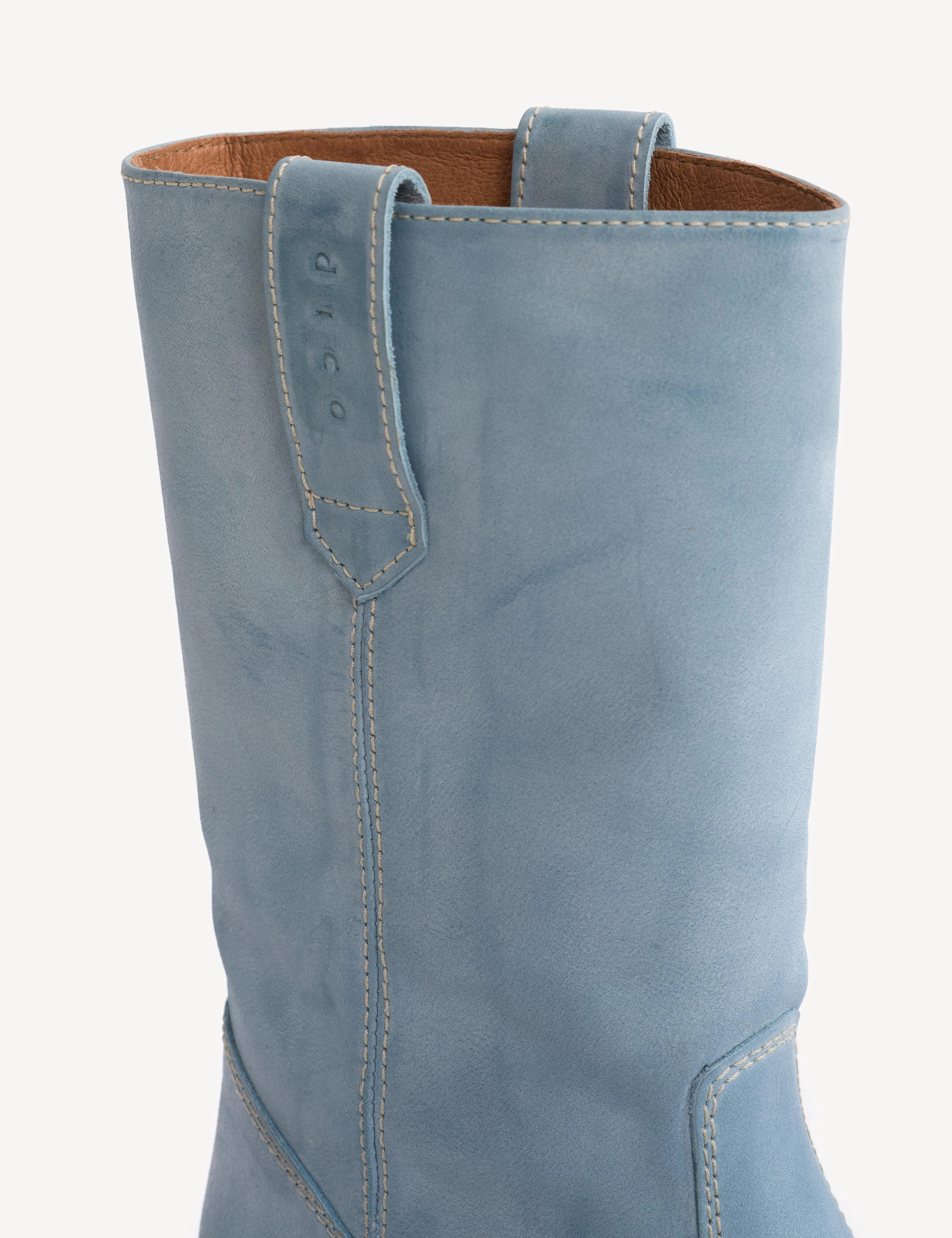 Julia Gaucho Boot In Sky Blue Escovado Leather - Image 7