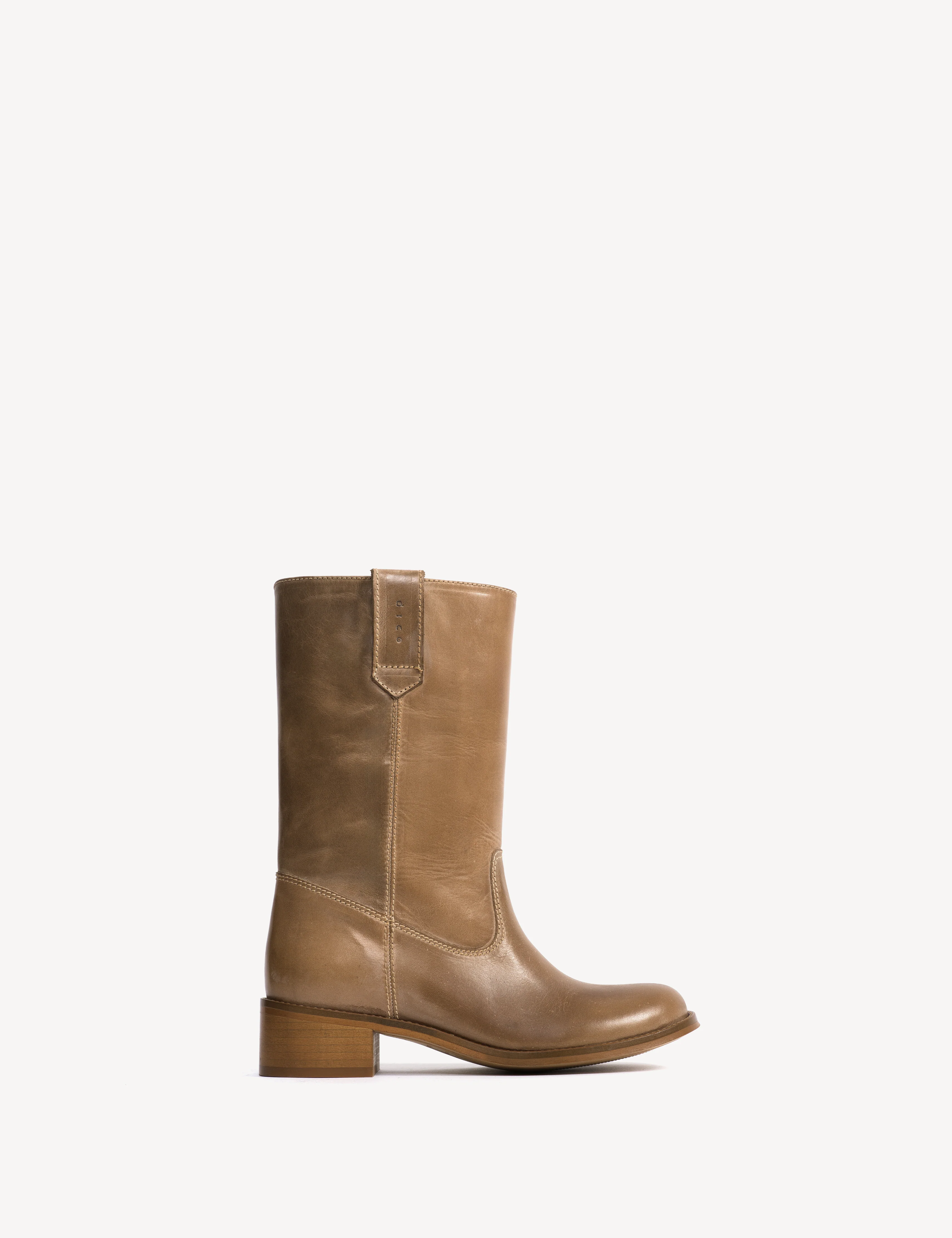 Julia Gaucho Boot In Taupe Escovado Leather