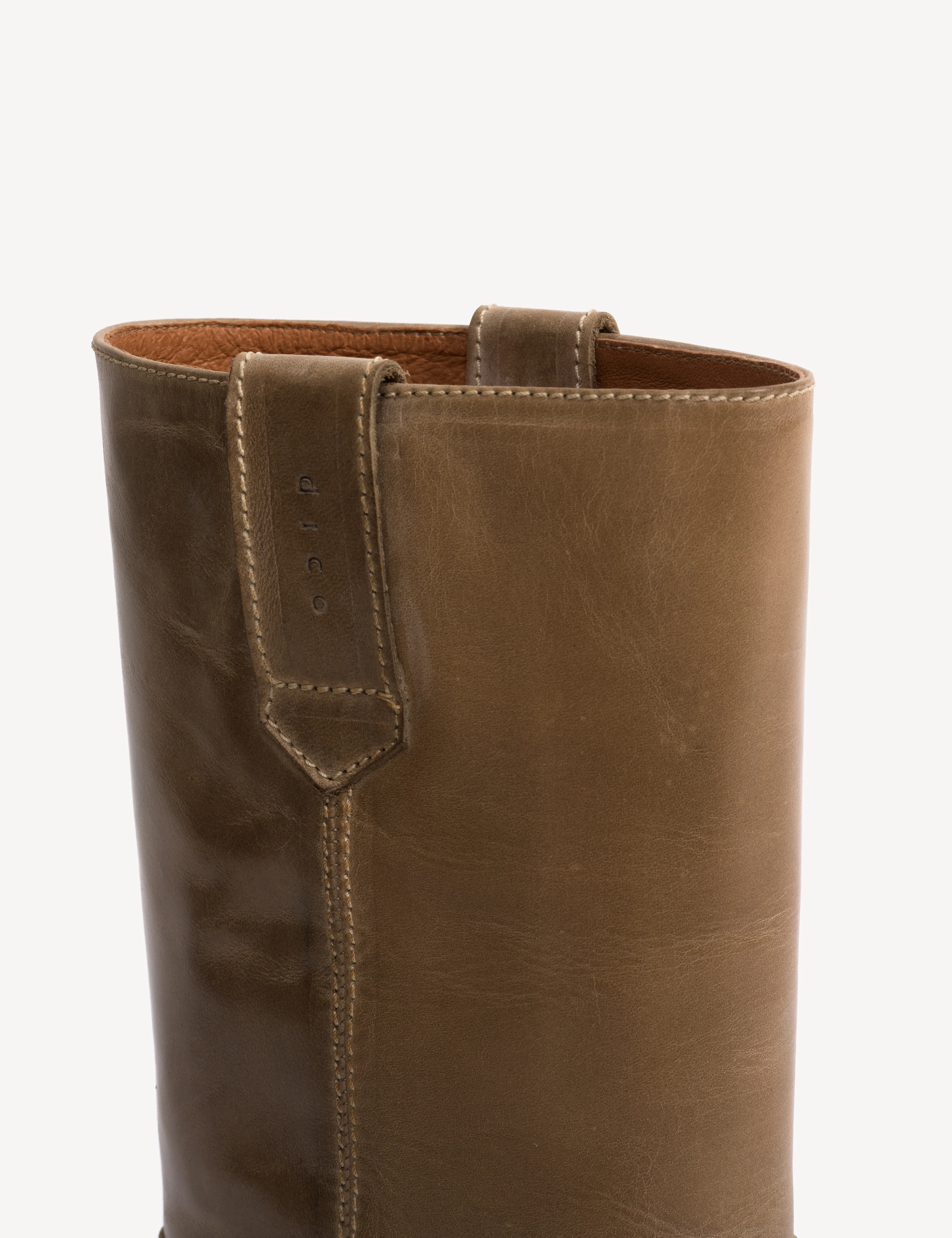 Julia Gaucho Boot In Taupe Escovado Leather - Image 7