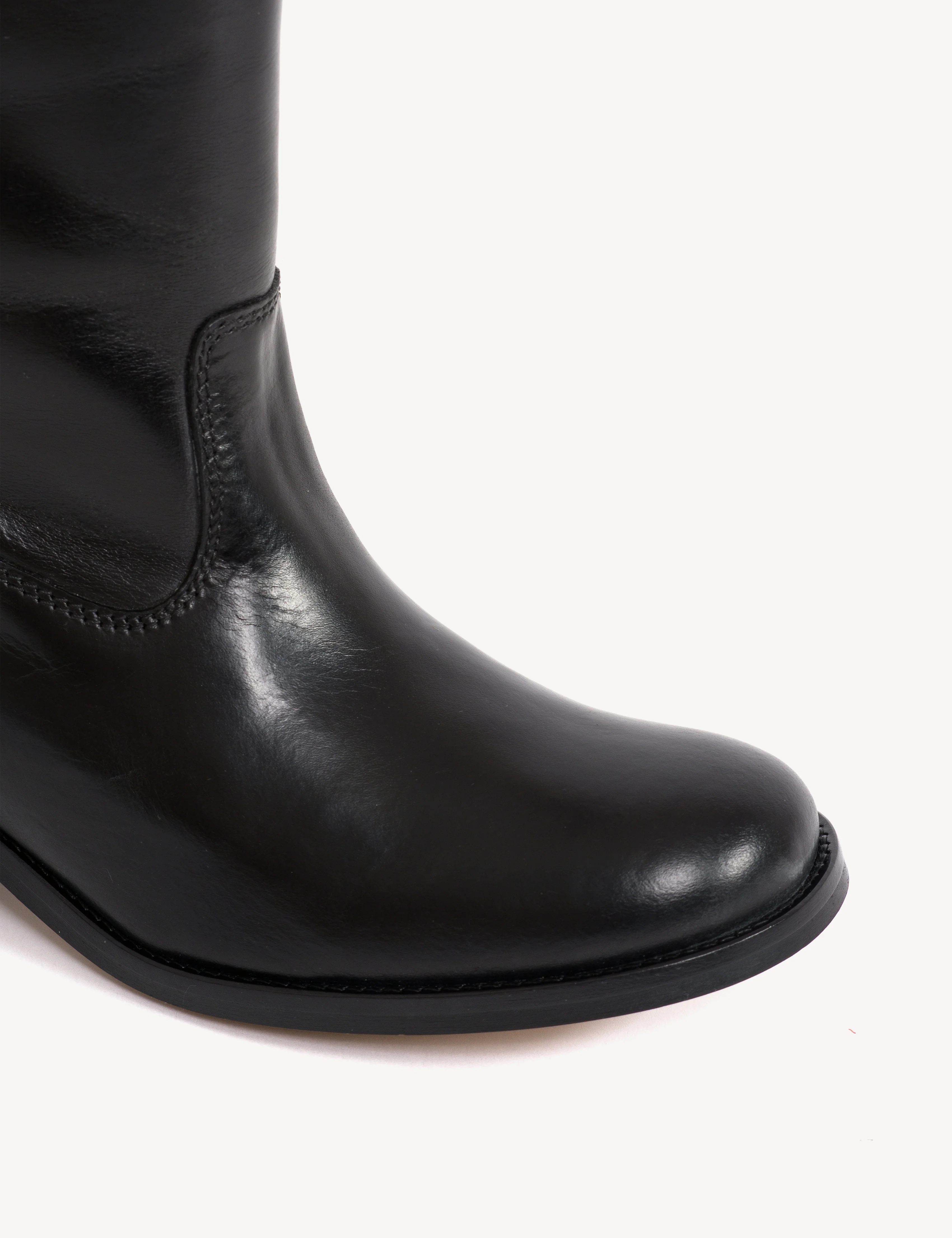 Julia Gaucho Boot With Laces In Black Escovado Leather - Image 6