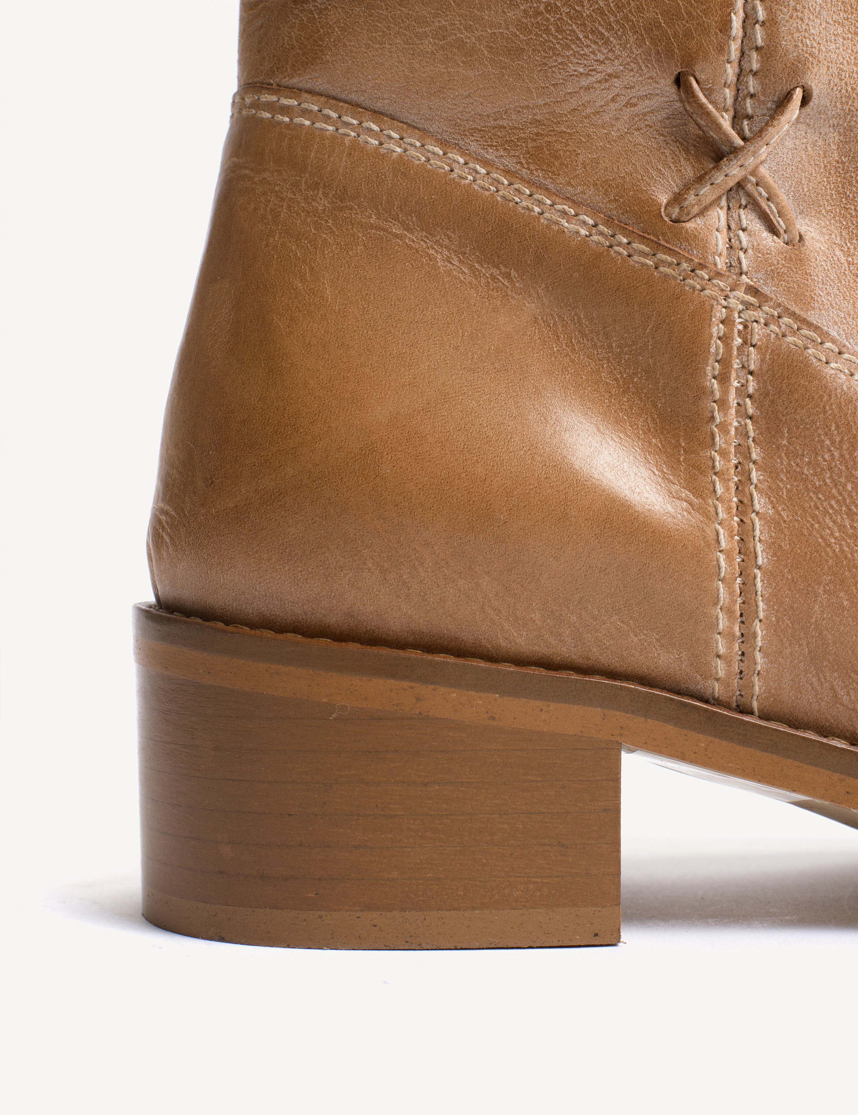 Julia Gaucho Boot With Laces In Dark Tan Escovado Leather - Image 7