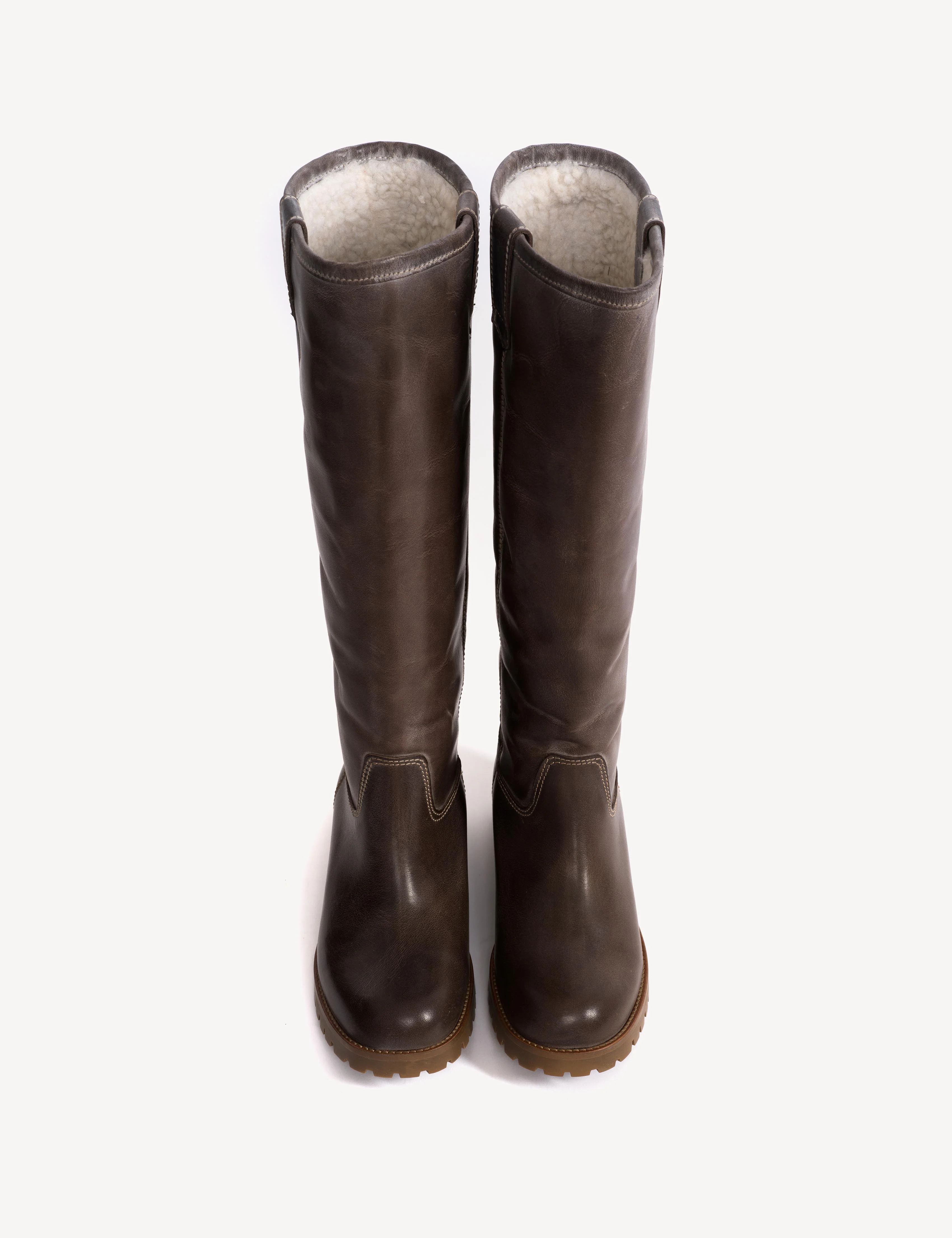 Kimmi High Boot In Dark Brown Escovado Leather - Image 4