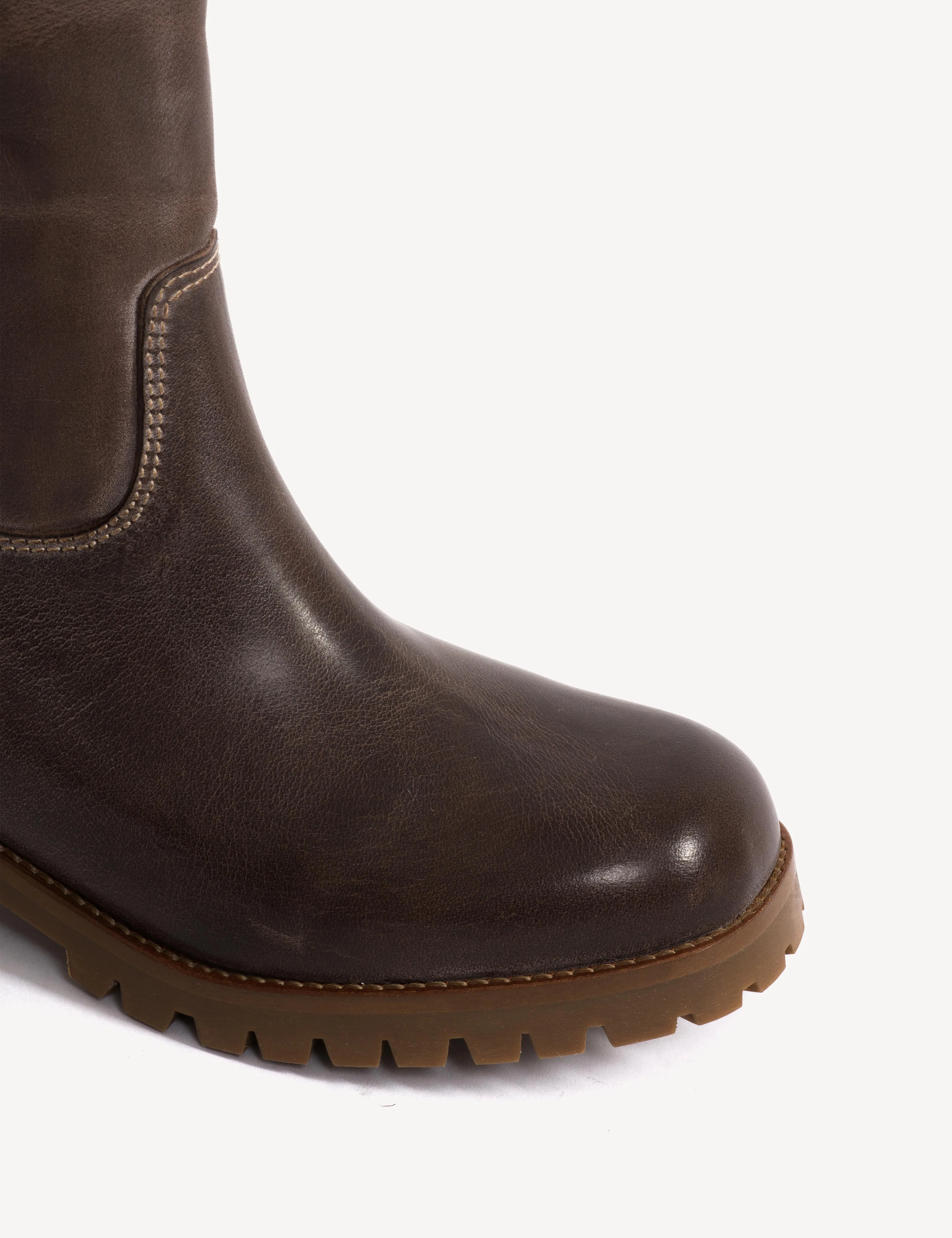 Kimmi High Boot In Dark Brown Escovado Leather - Image 5