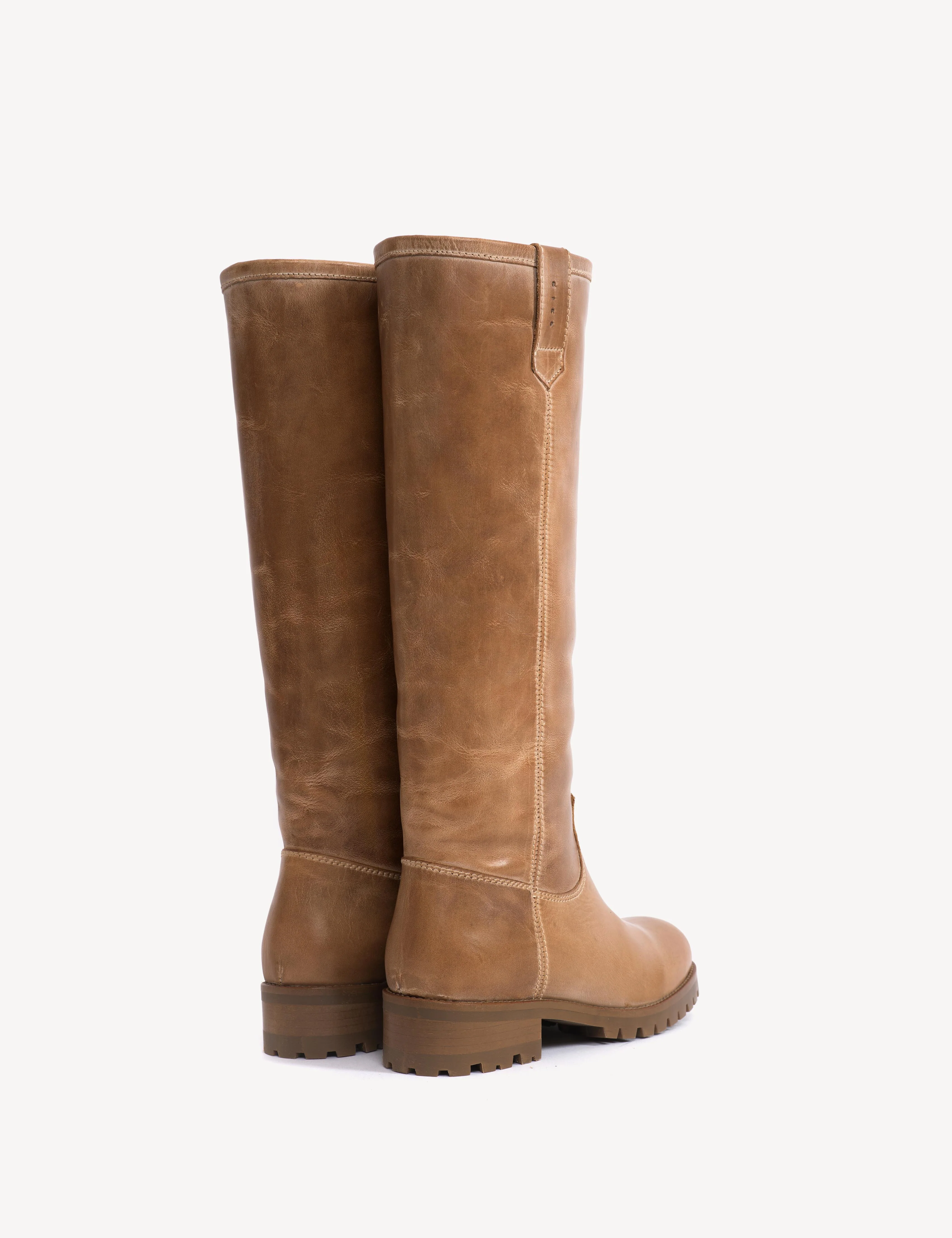 Kimmi High Boot In Dark Tan Escovado Leather - Image 3