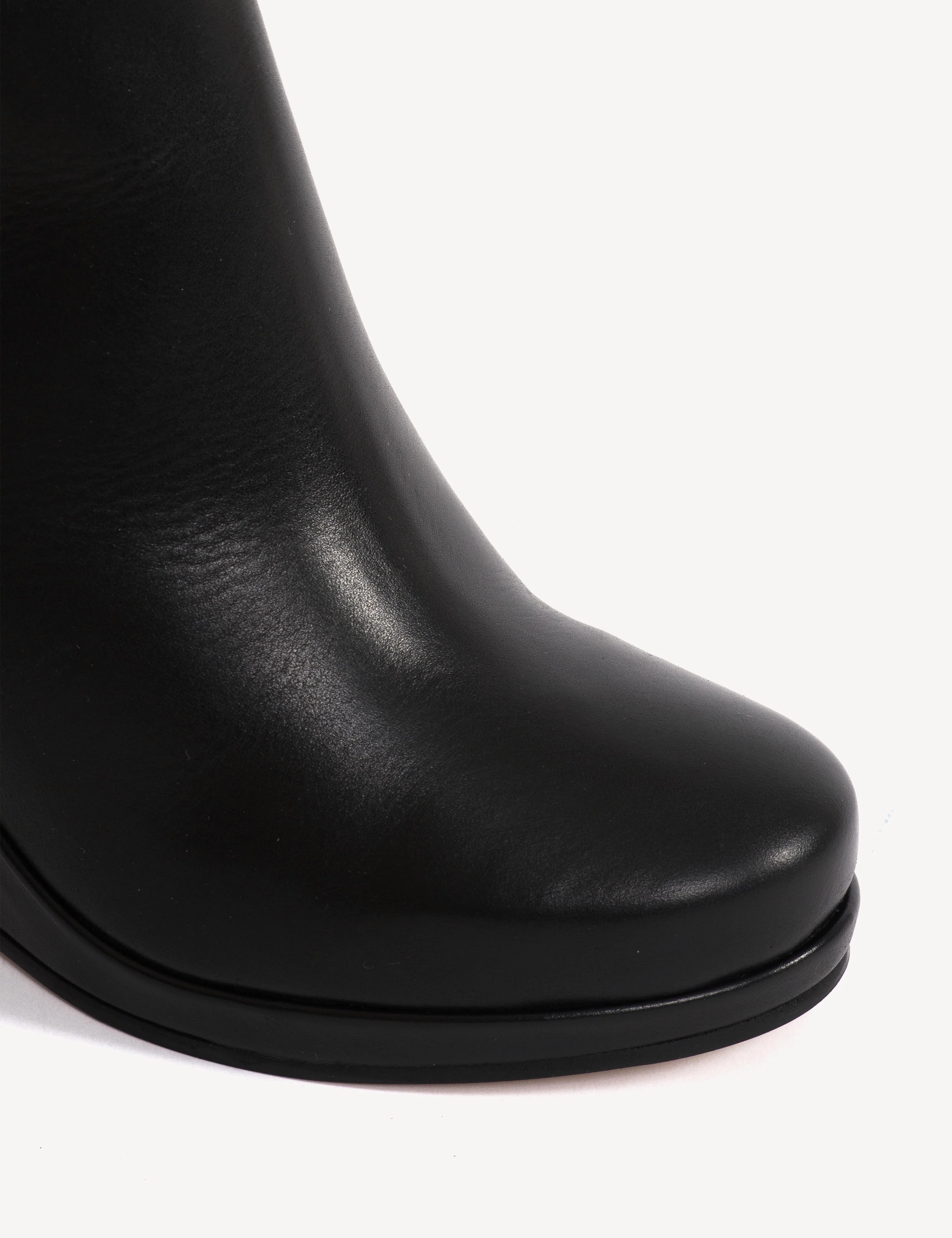 Liv Wedge Ankle Boot With Side Laces In Black Calfskin - Image 8