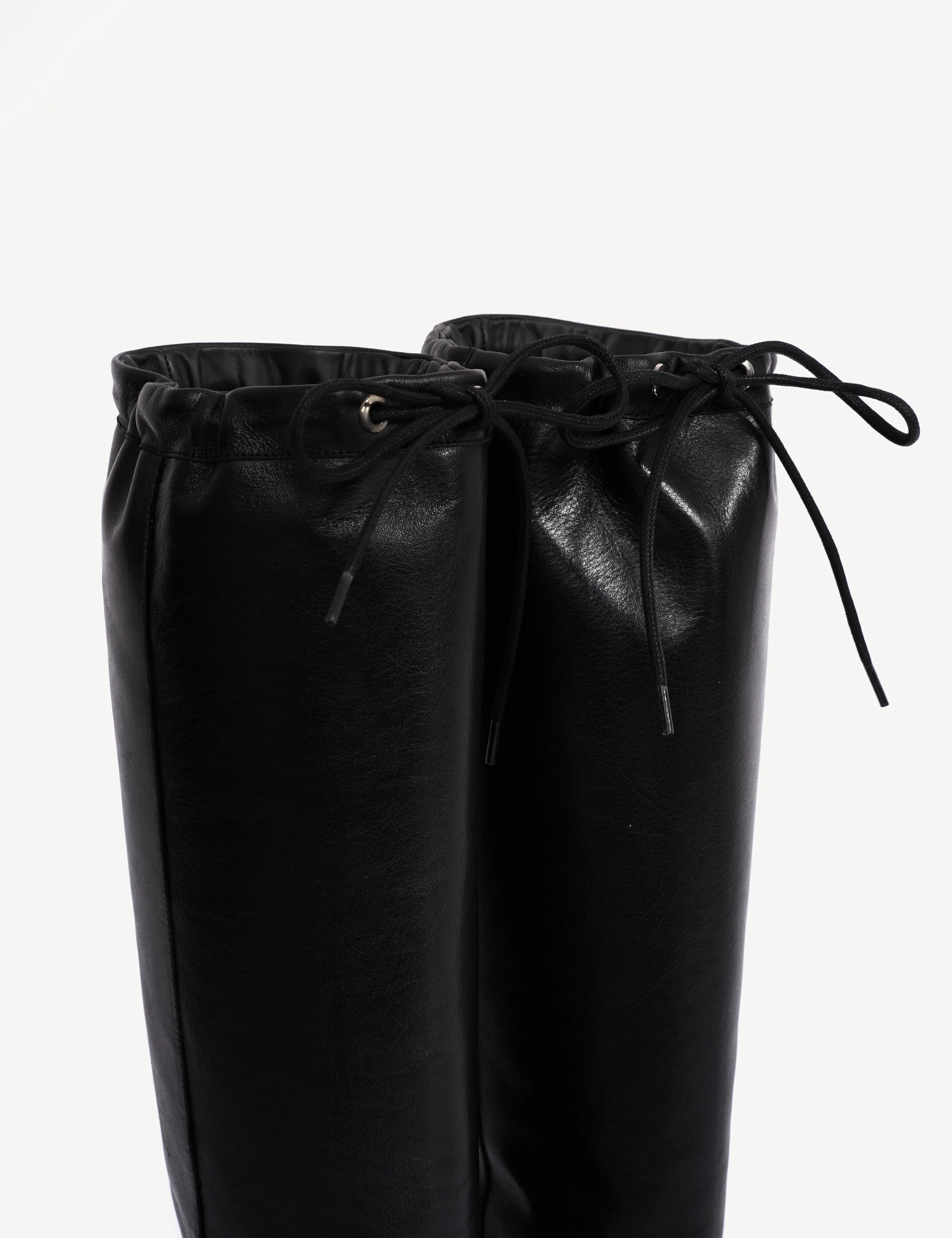 Liv Wedge Boot High In Black Calfskin - Image 11