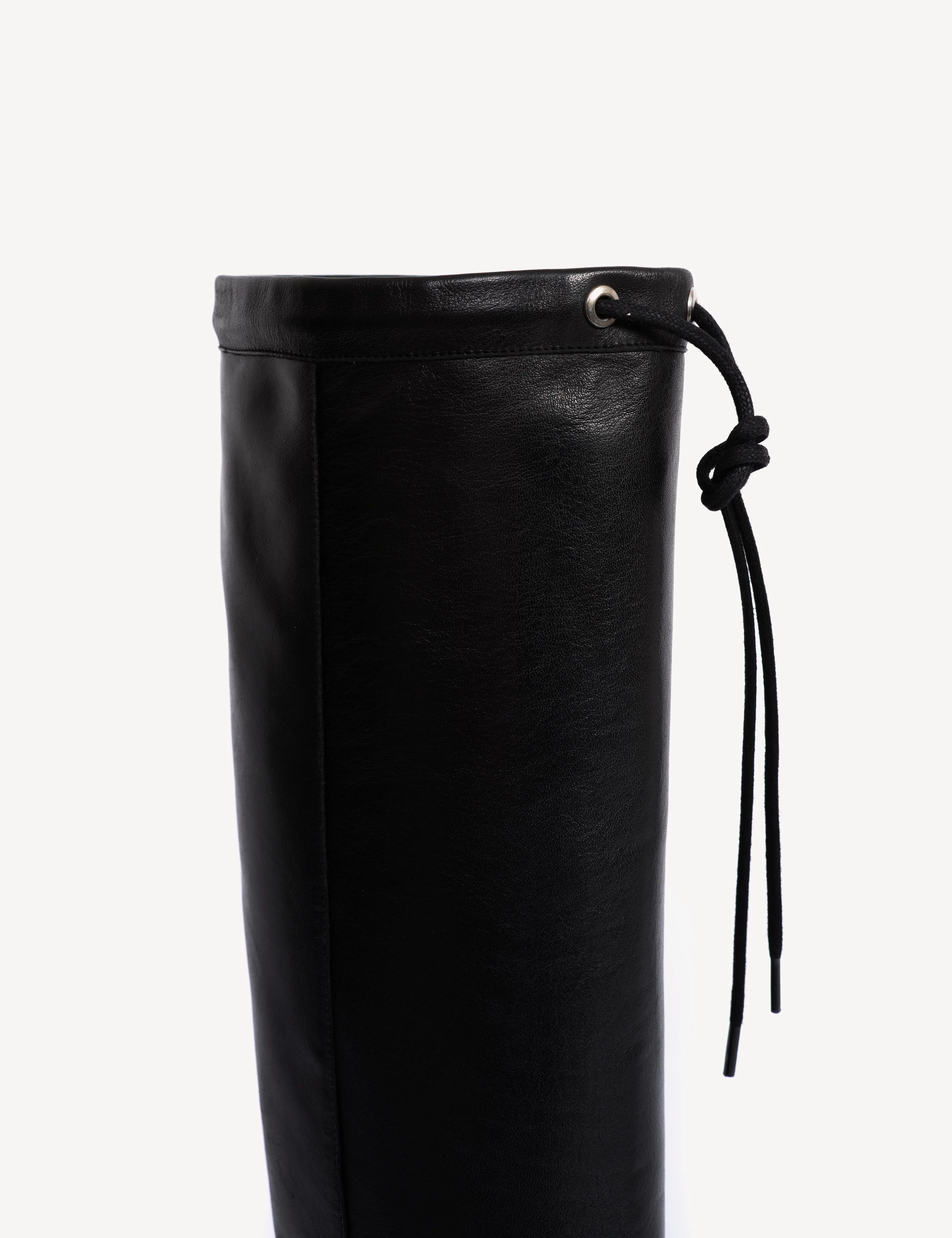 Liv Wedge Boot High In Black Calfskin - Image 8