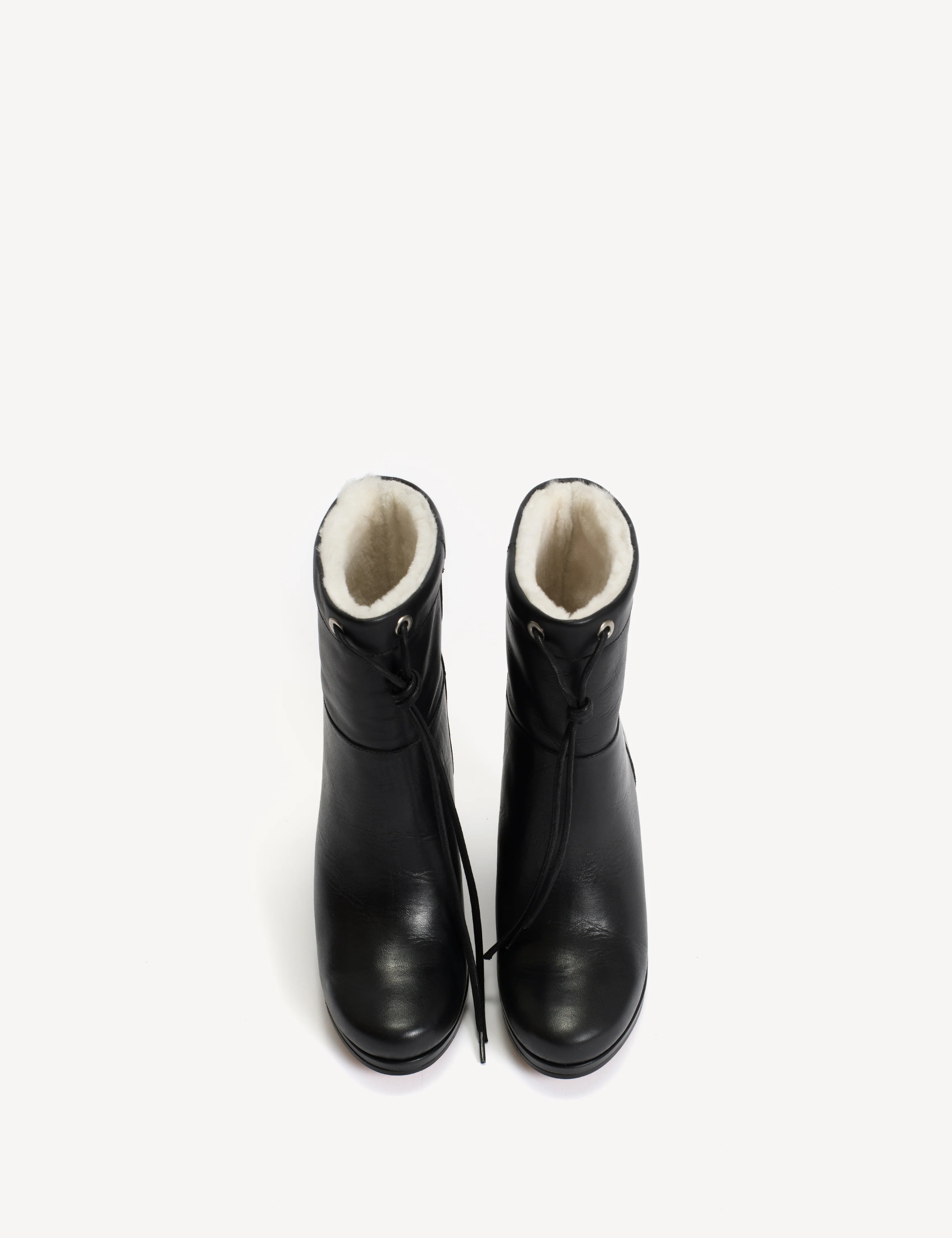Liv Wedge Boot In Black Calfskin & Shearling Lining - Image 4