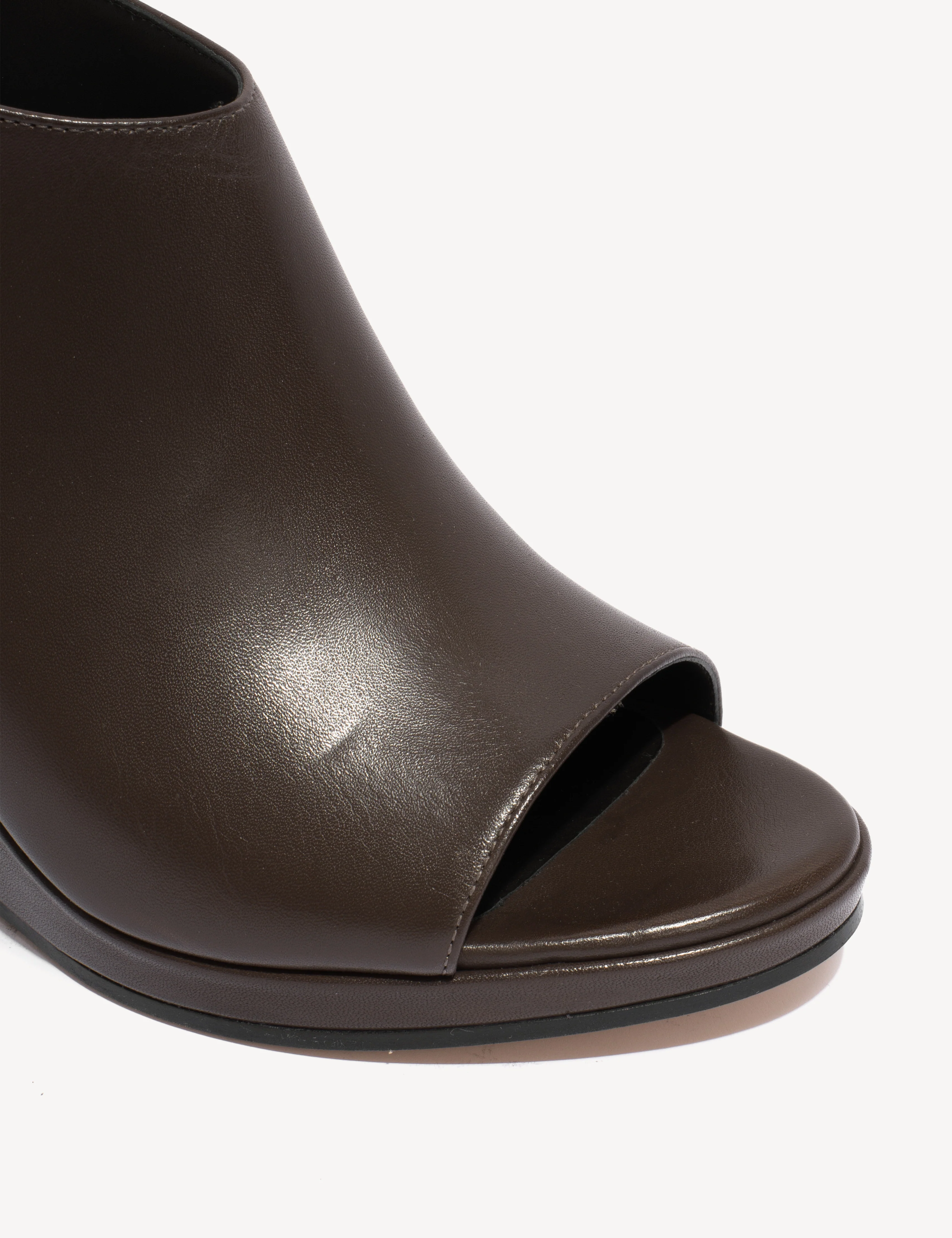 Liv Wedge Sandal In Dark Brown Calfskin - Image 6
