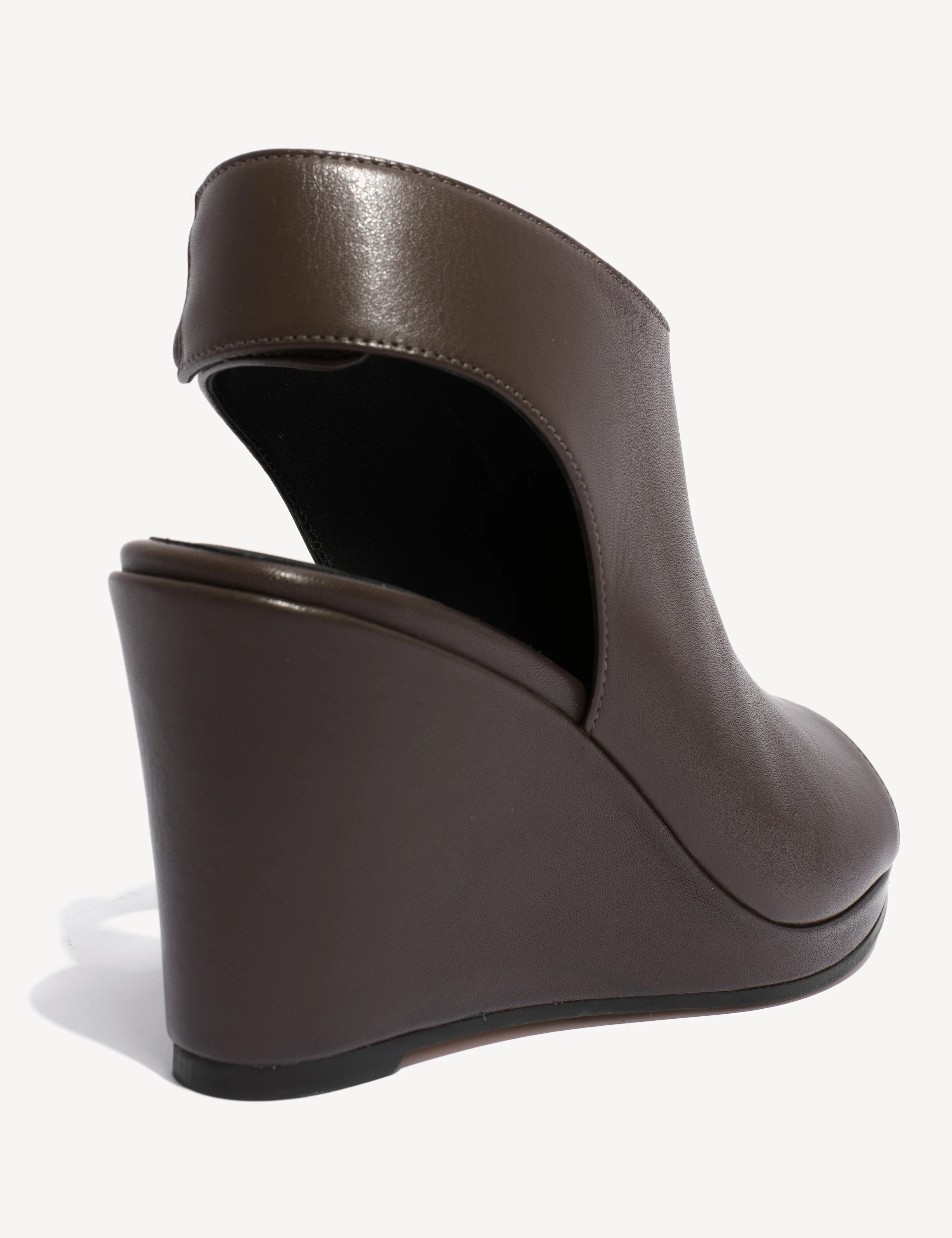 Liv Wedge Sandal In Dark Brown Calfskin - Image 7