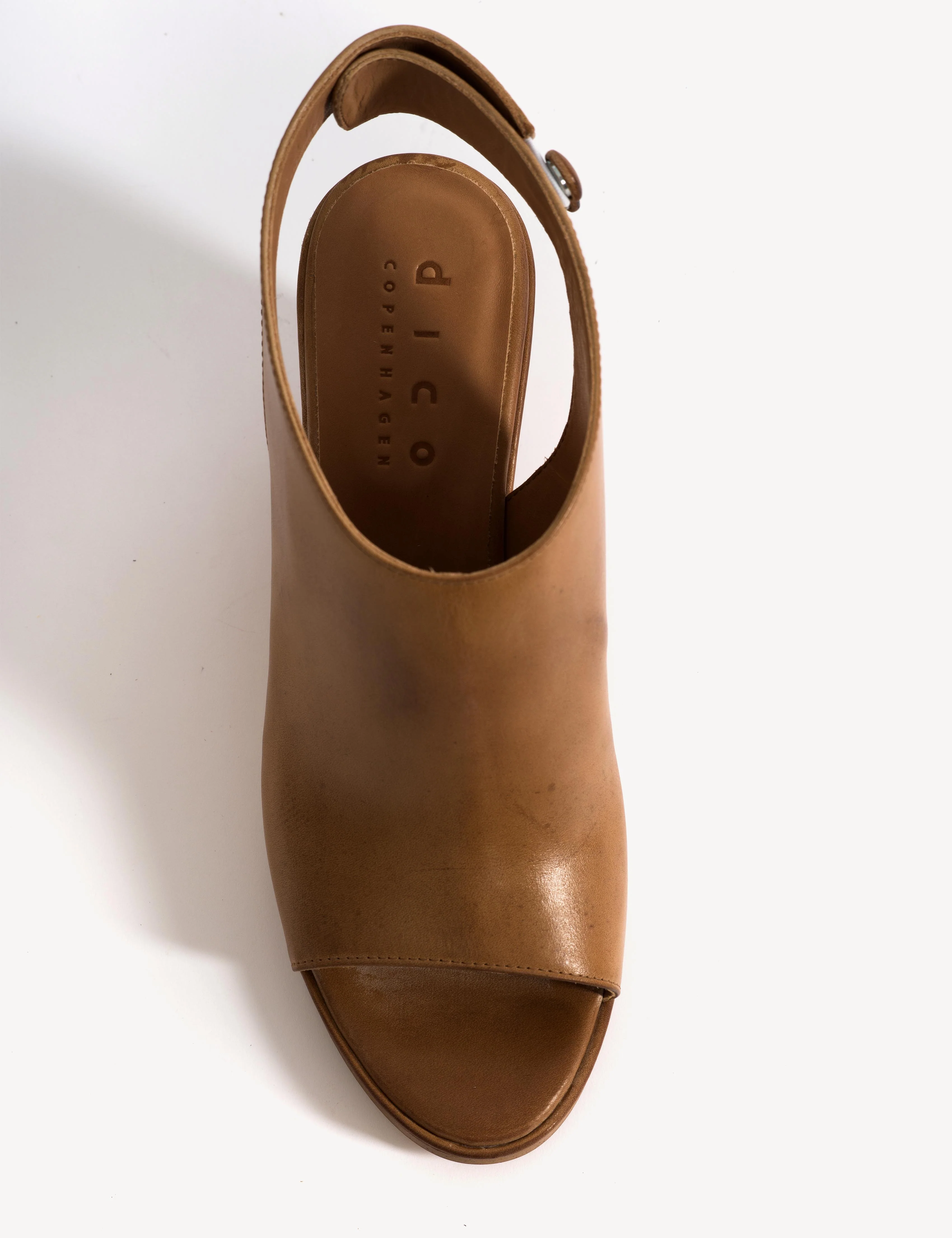 Liv Wedge Sandal In Dark Tan Escovado Leather - Image 6