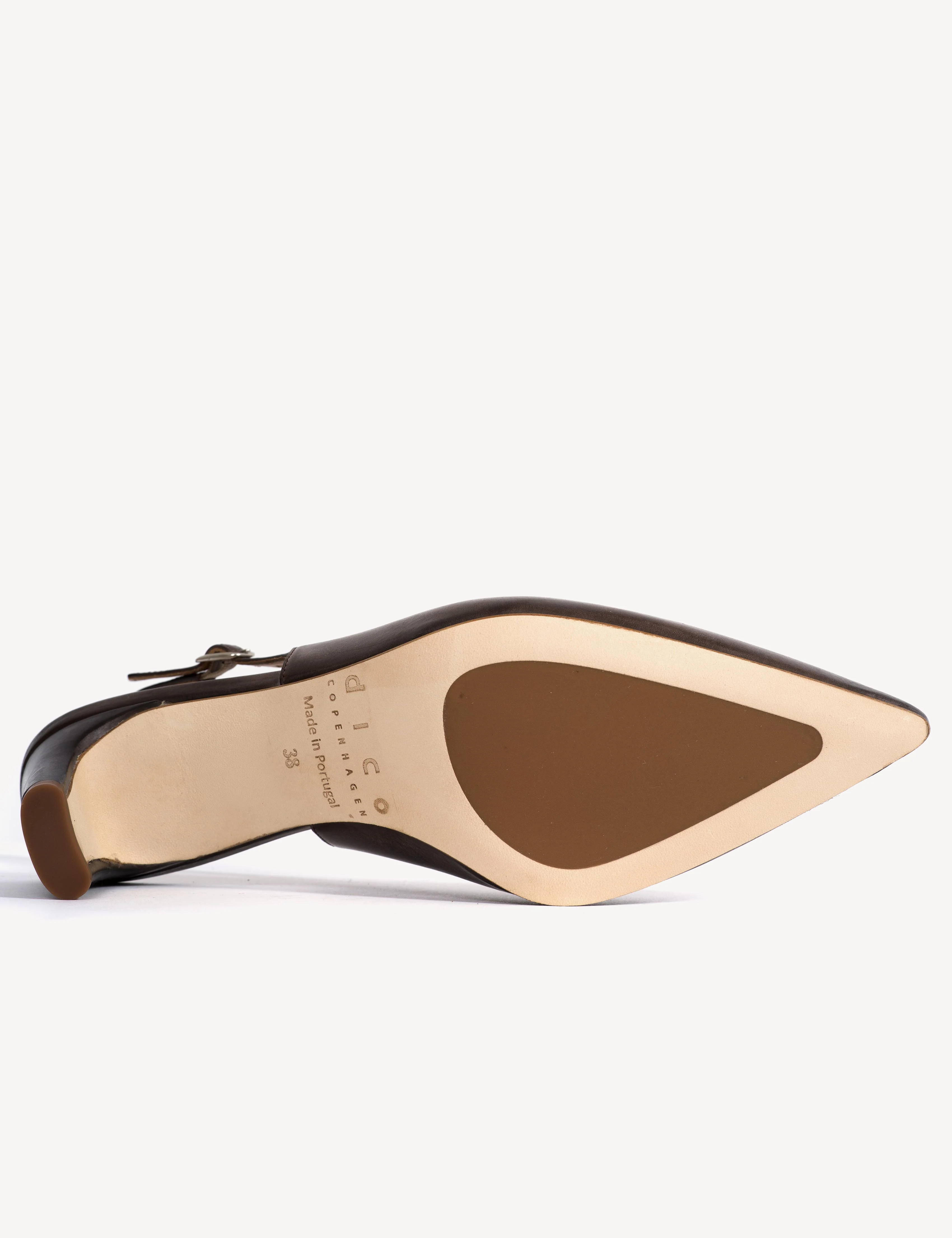 Liz Slingback Pump In Dark Brown Escovado Leather - Image 9