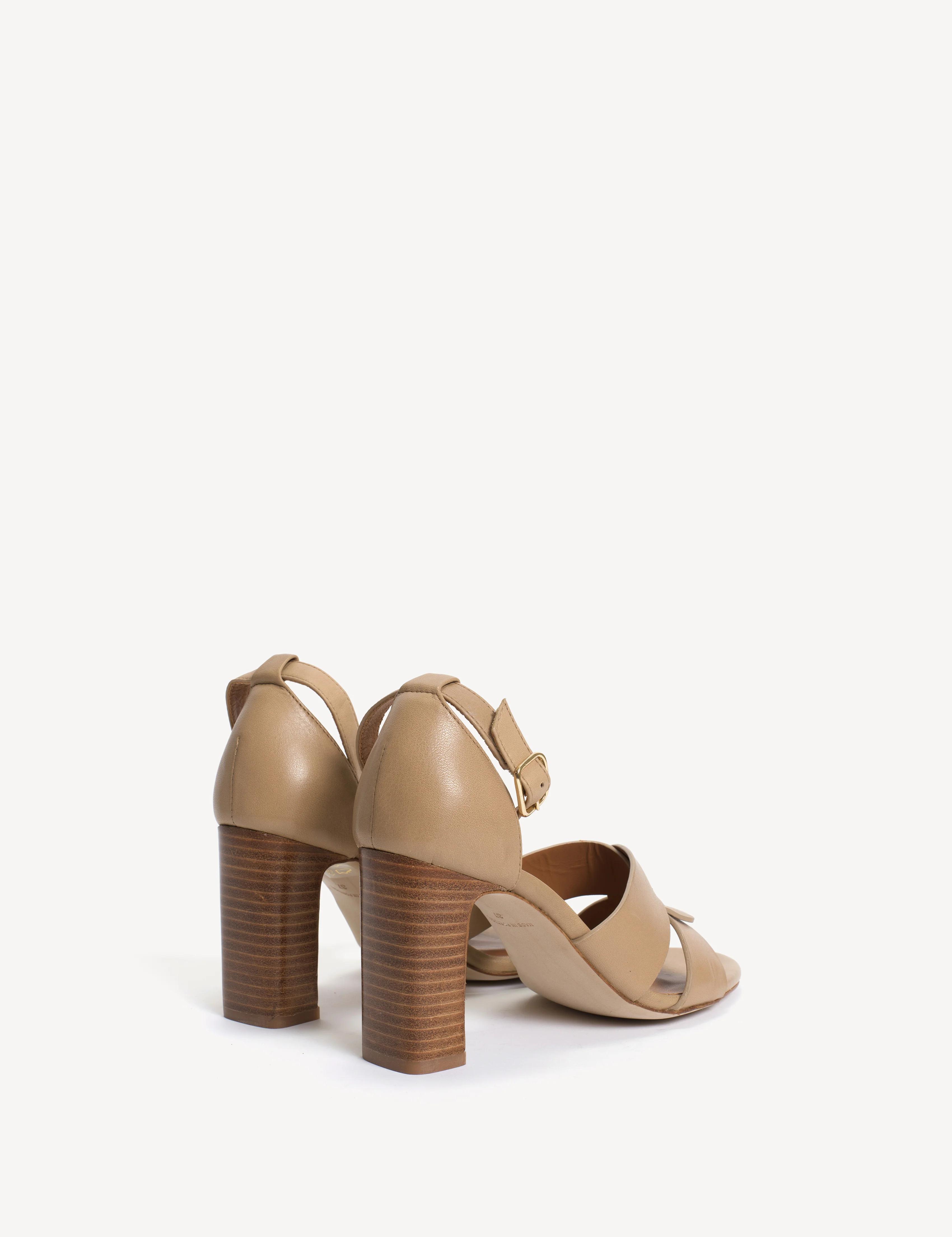 Lulu High Sandal In Beige Calfskin - Image 3