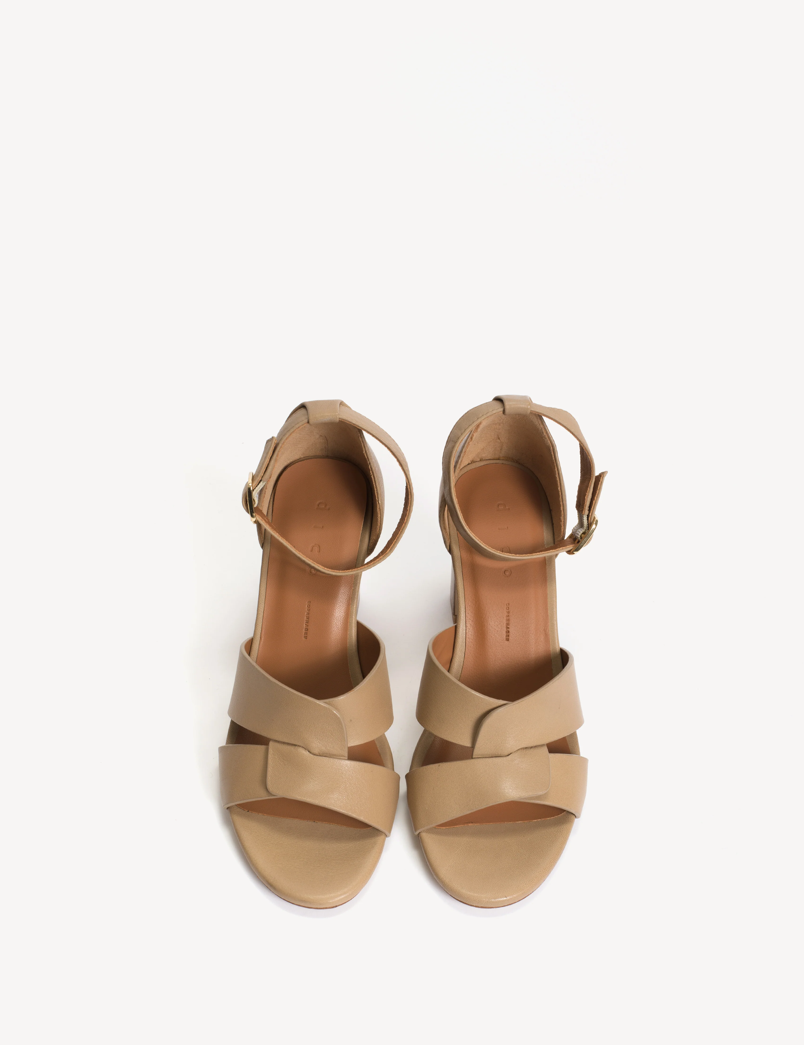 Lulu High Sandal In Beige Calfskin - Image 4
