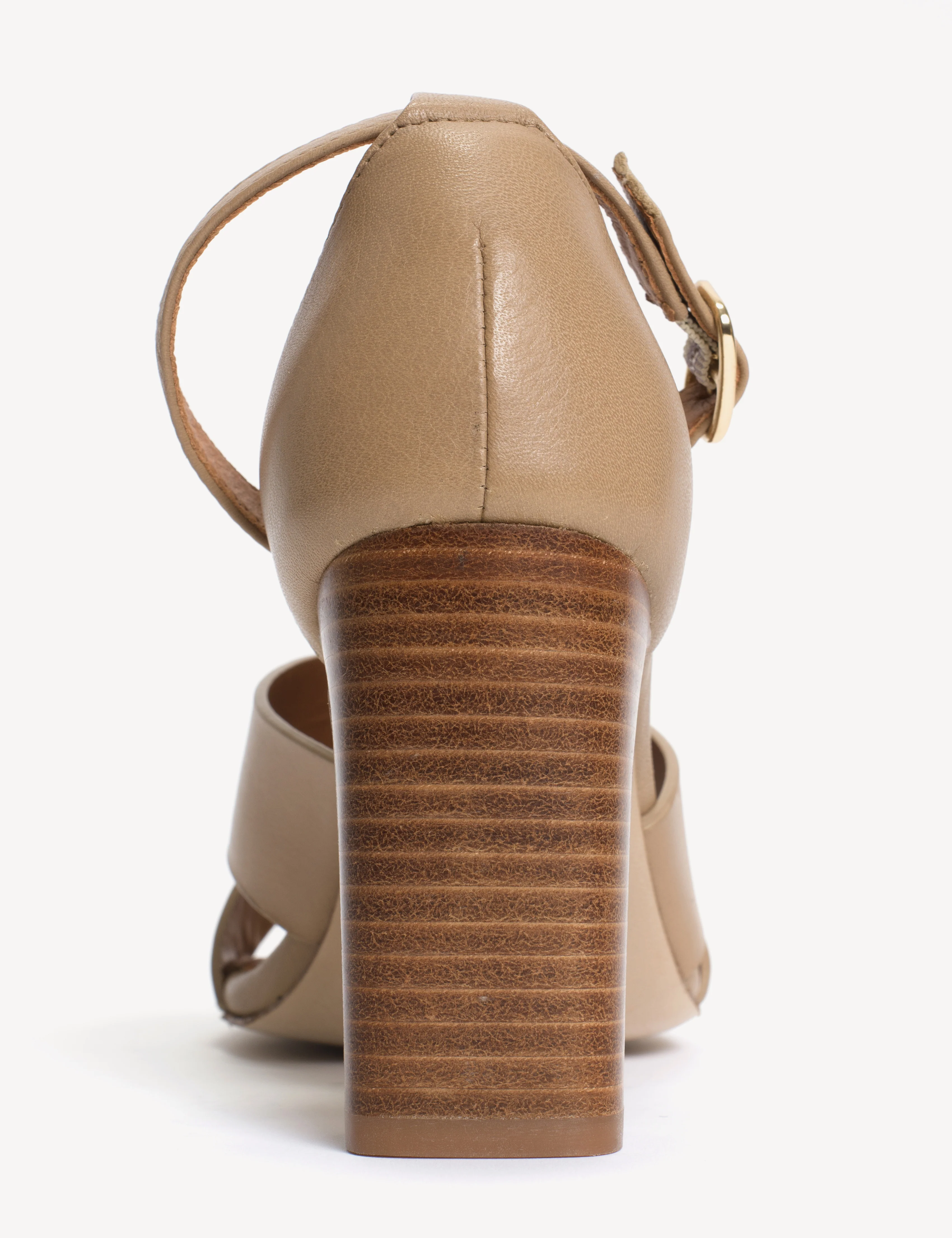 Lulu High Sandal In Beige Calfskin - Image 5