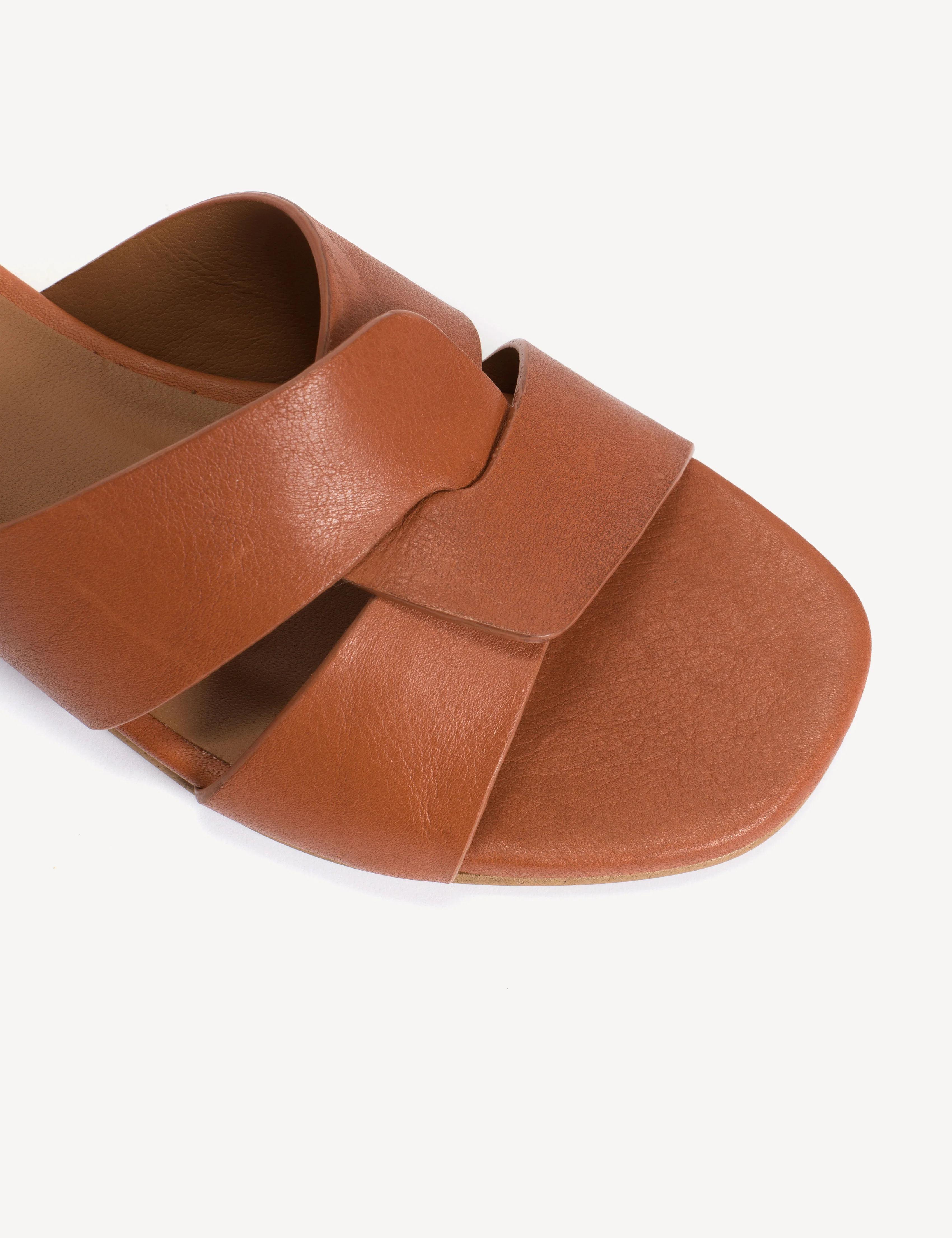 Lulu Mule In Dark Tan Calfskin - Image 5