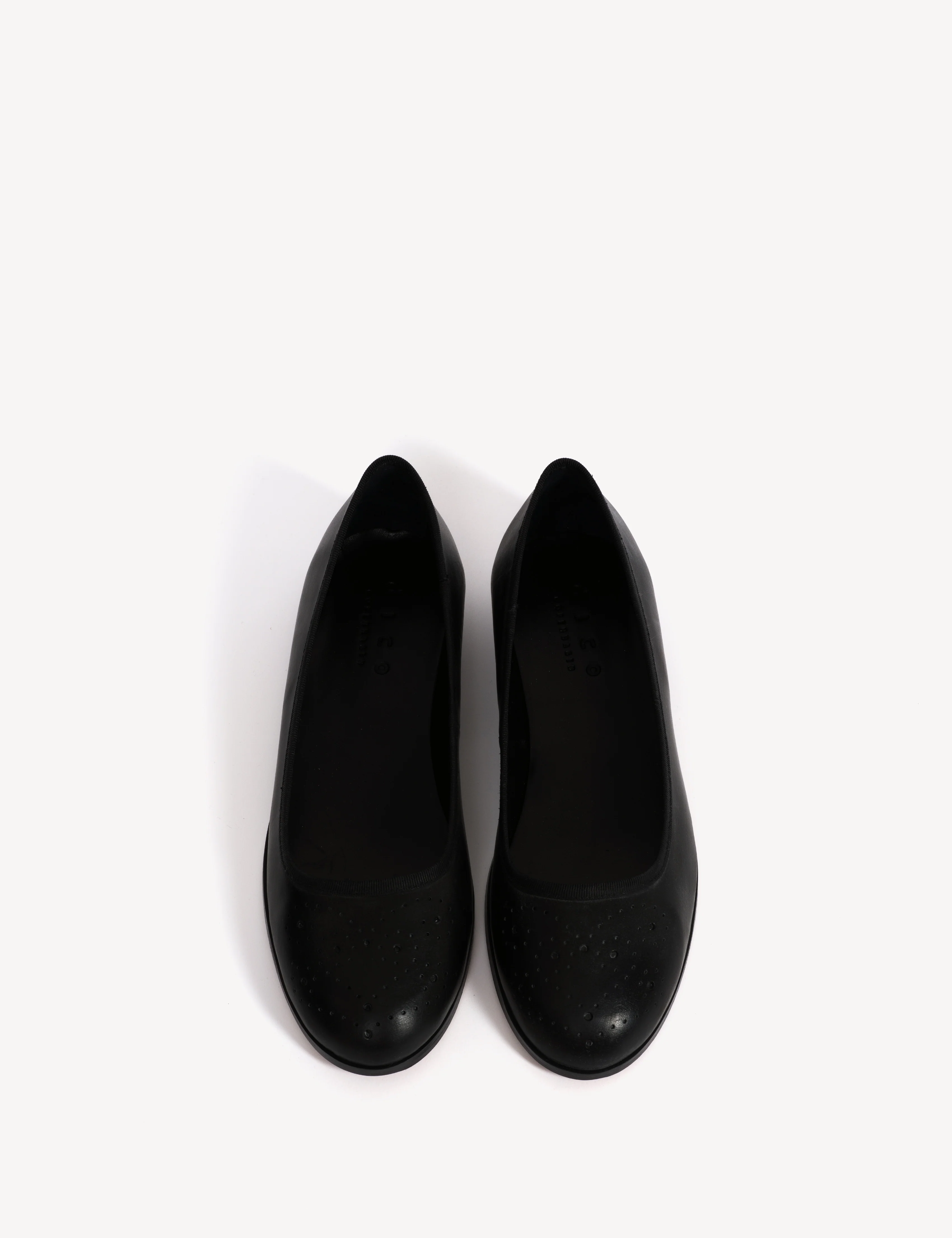 Mari Brogue Flats In Black Escovado Leather - Image 4