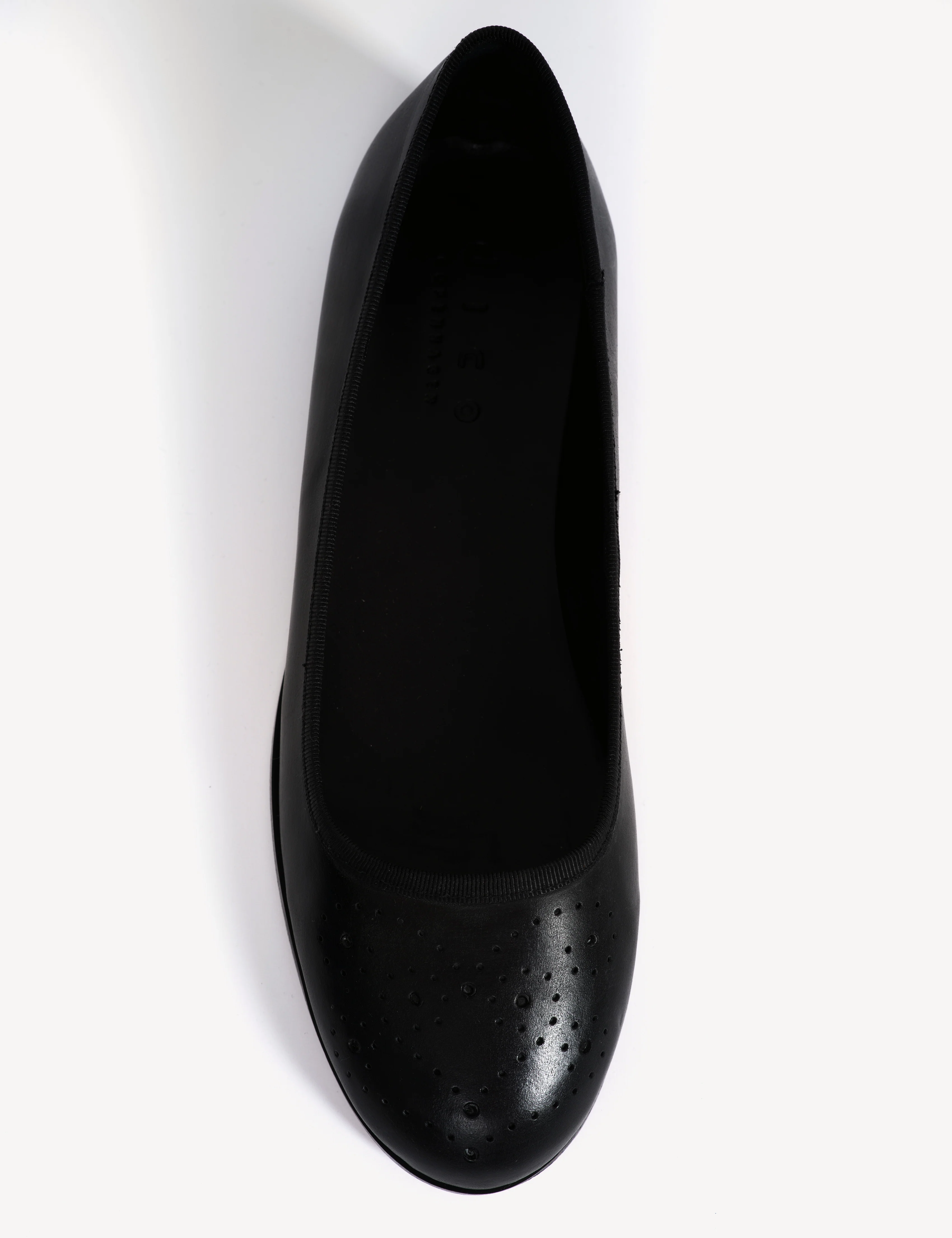 Mari Brogue Flats In Black Escovado Leather - Image 5