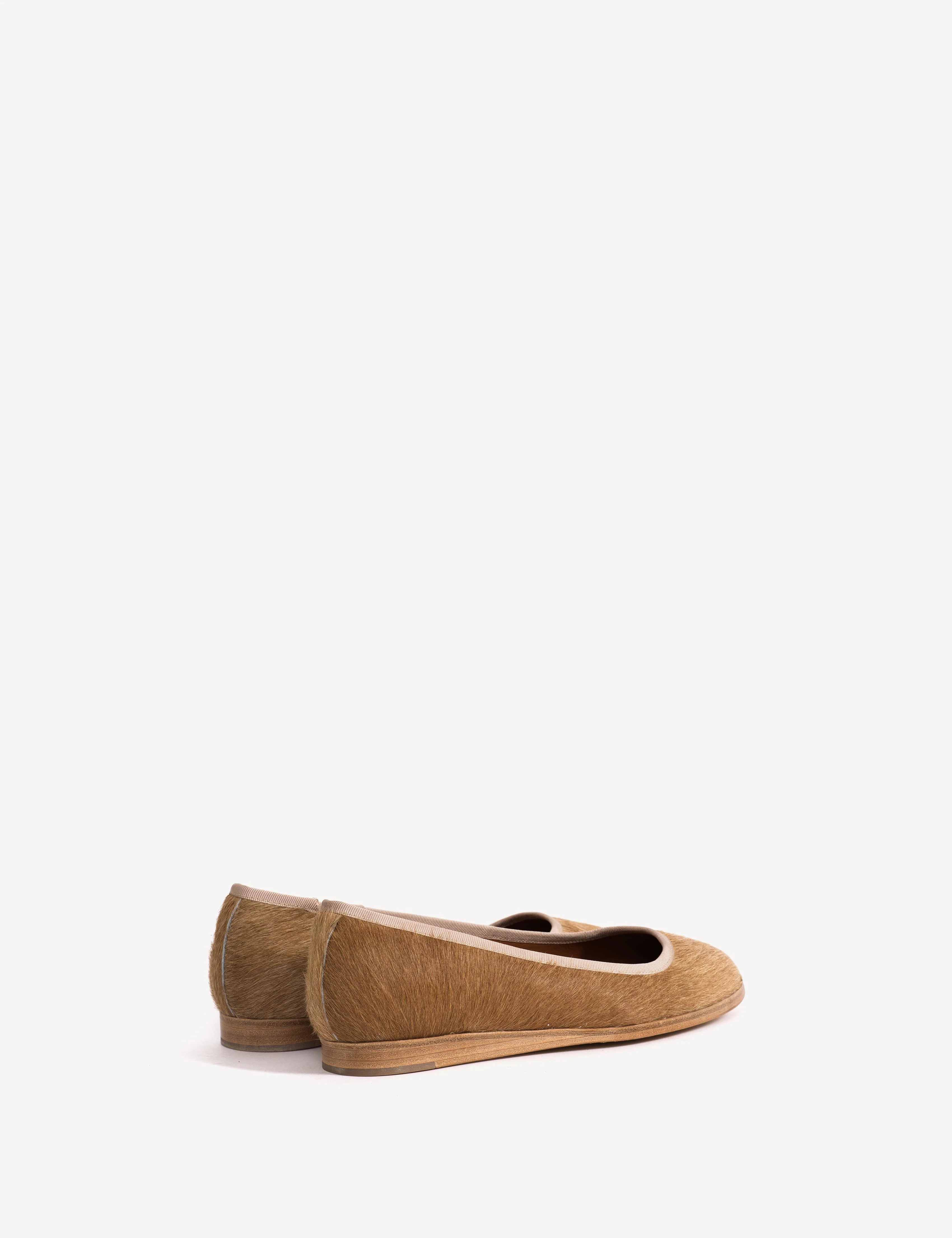 Mari Flats In Beige Shades Cow Fur - Image 4